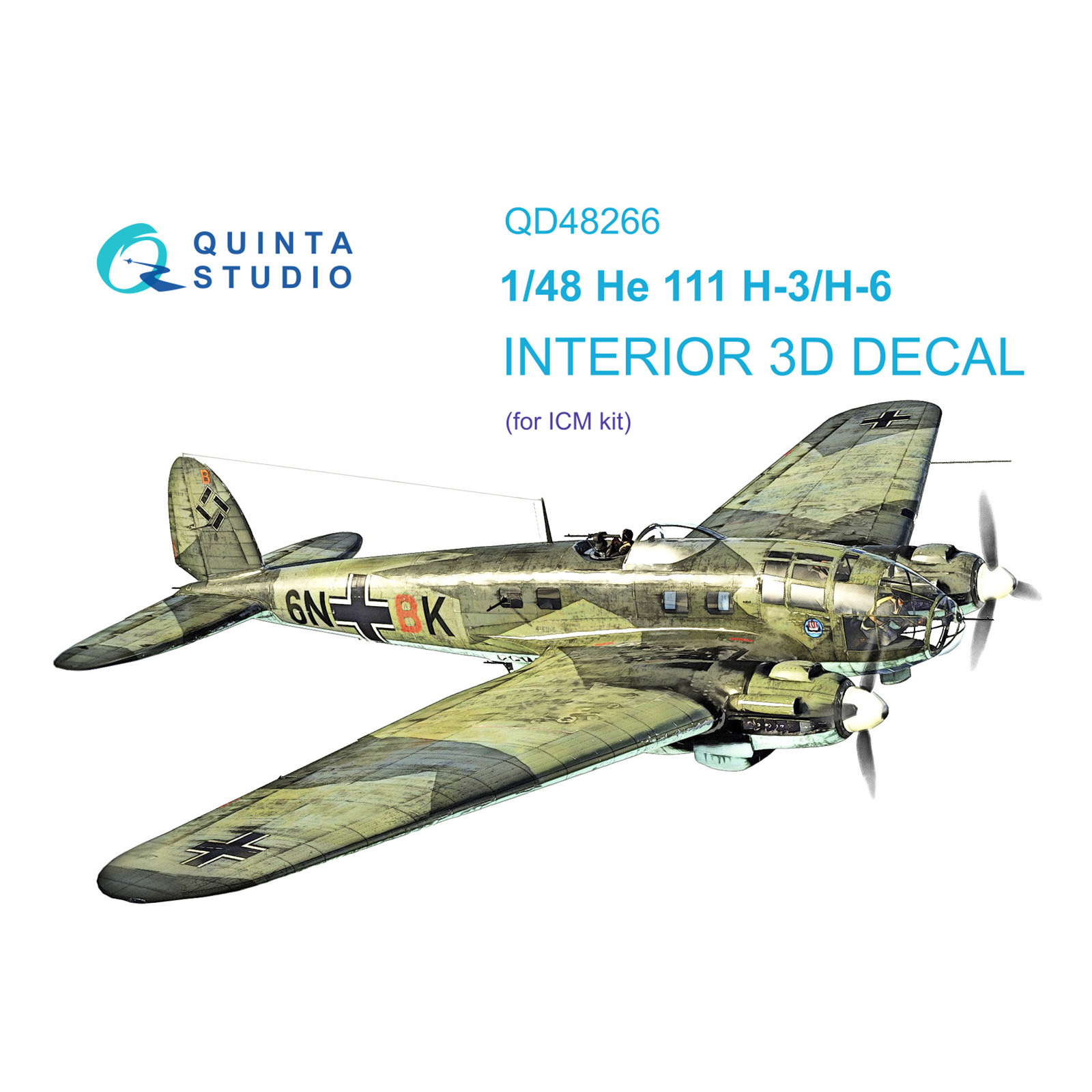 QD48266 Quinta Studio 1/48 3D Cabin Interior Decal He 111H-3/H-6 (ICM)