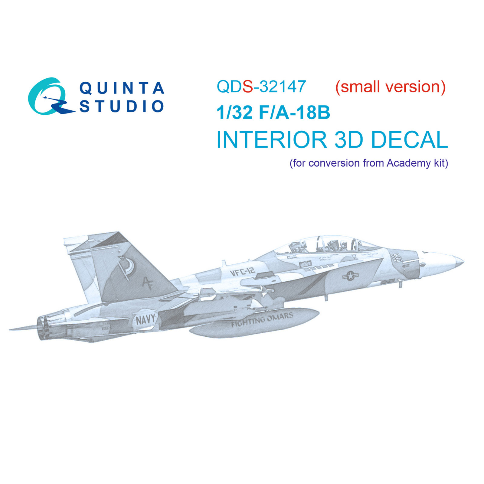 QDS-32147 Quinta Stuido 1/32 3D Cabin Interior Decal F/A-18B Early (Academy) (small version)