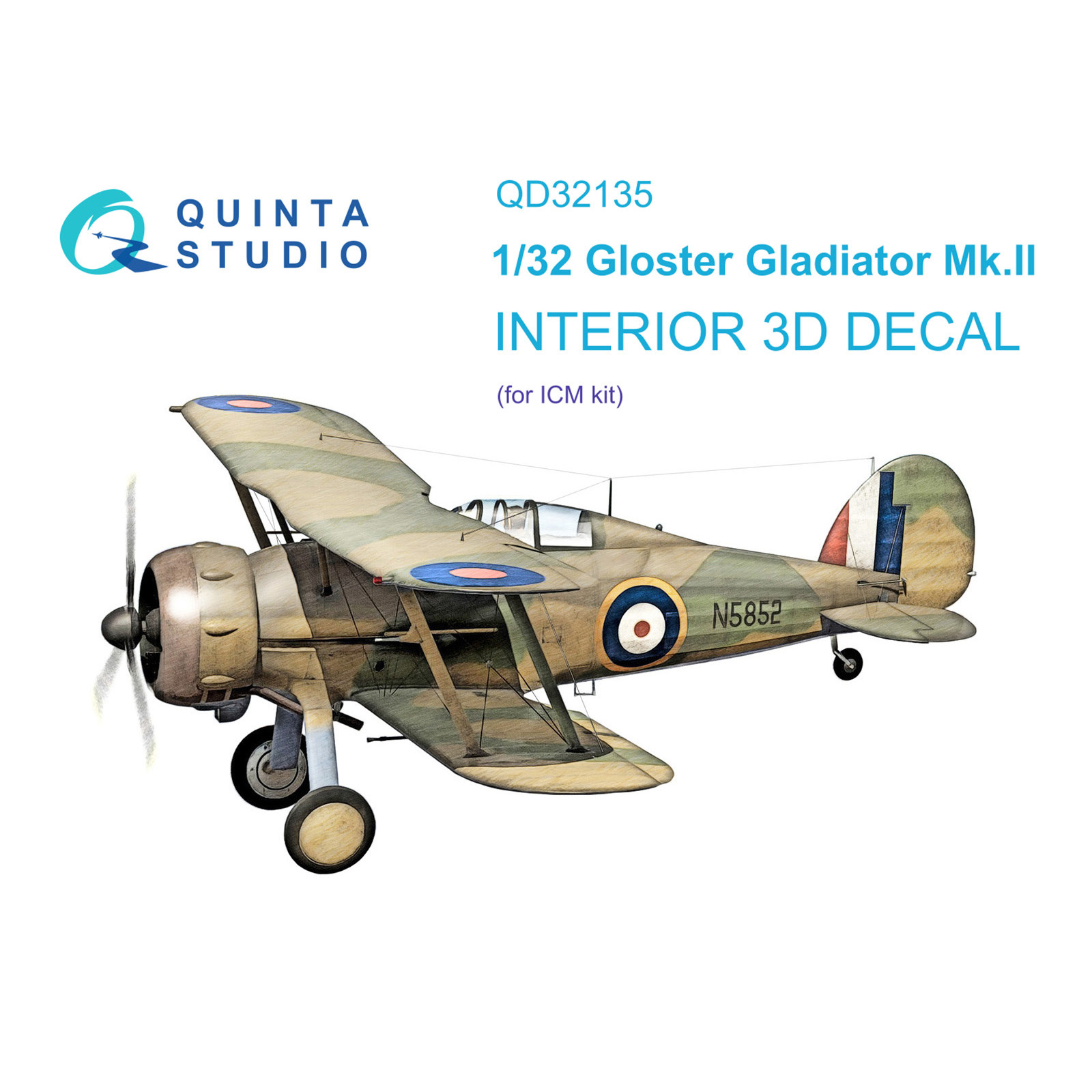 QD32135 Quinta Studio 1/32 3D Interior Decal Gloster Gladiator Mk II (ICM)