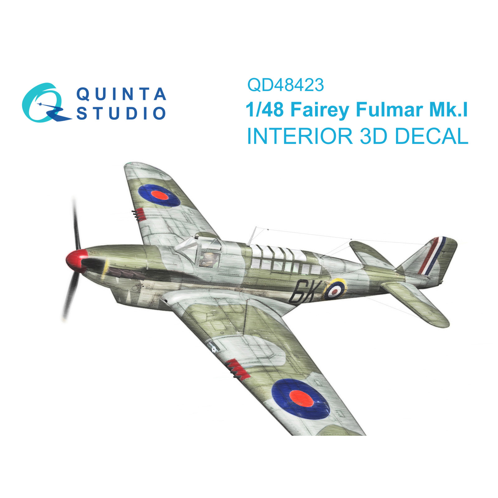 QD48423 Quinta Studio 1/48 3D Декаль интерьера кабины Fairey Fulmar Mk.I (Т$ач)