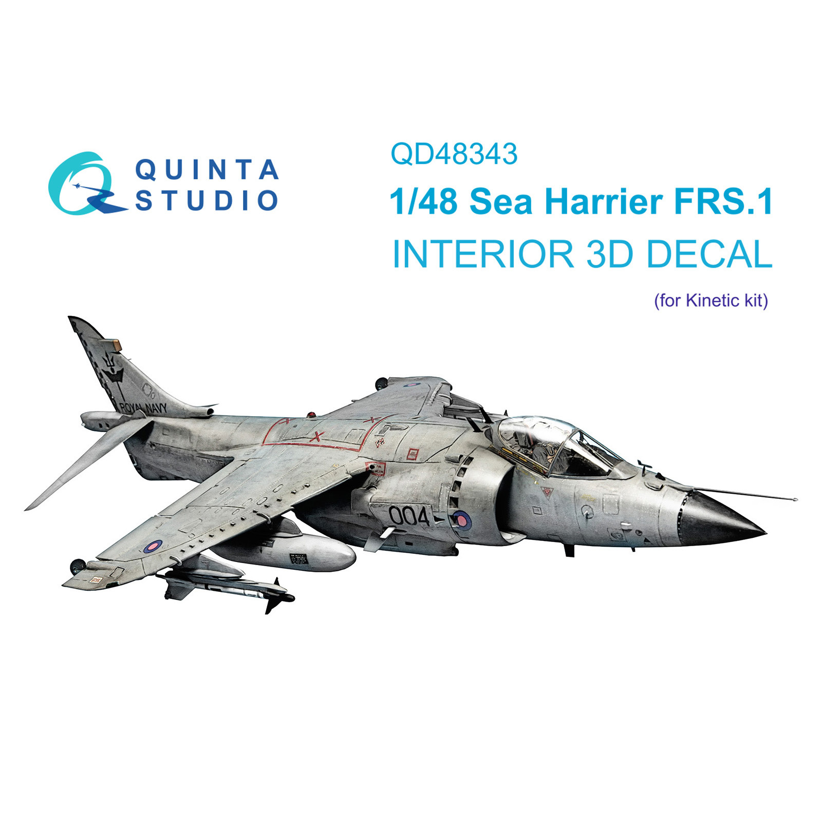 QD48343 Quinta Studio 1/48 3D Cabin Interior Decal Sea Harrier FRS.1 (Kinetic)