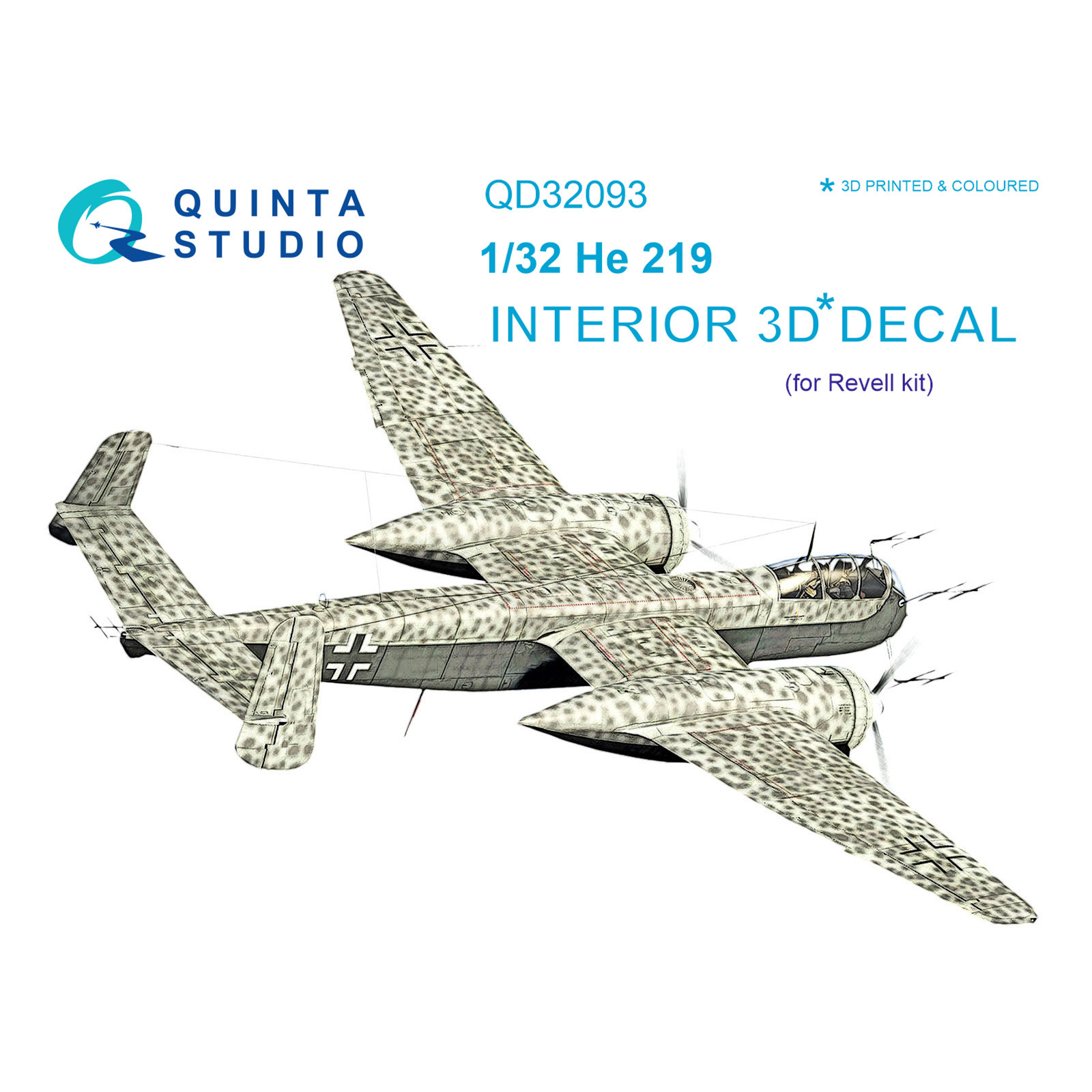 QD32093 Quinta Studio 1/32 3D Cabin Interior Decal He 219 (Revell)