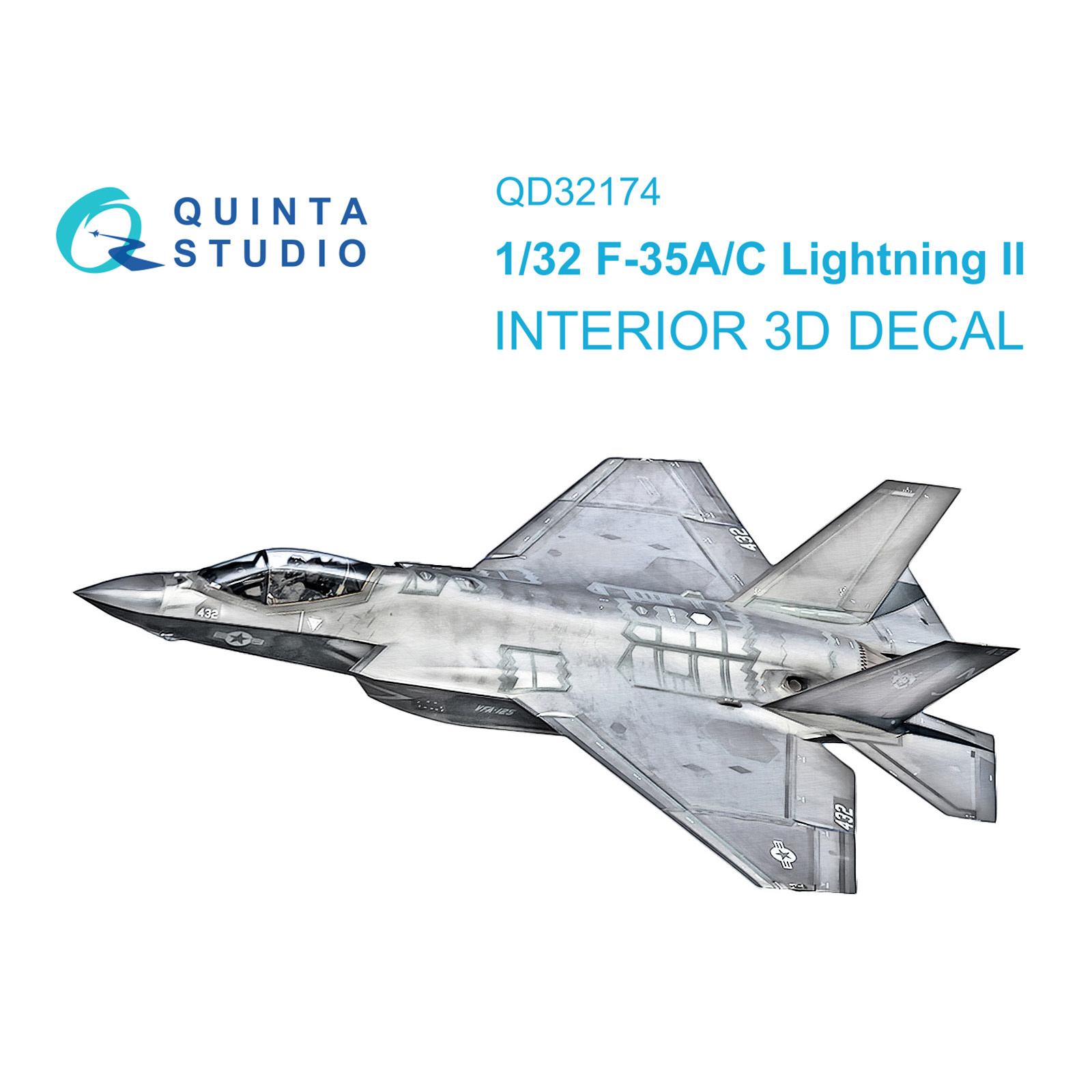 QD32174 Quinta Studio 1/32 3D Cabin Interior Decal F-35A/C (Trumpeter)