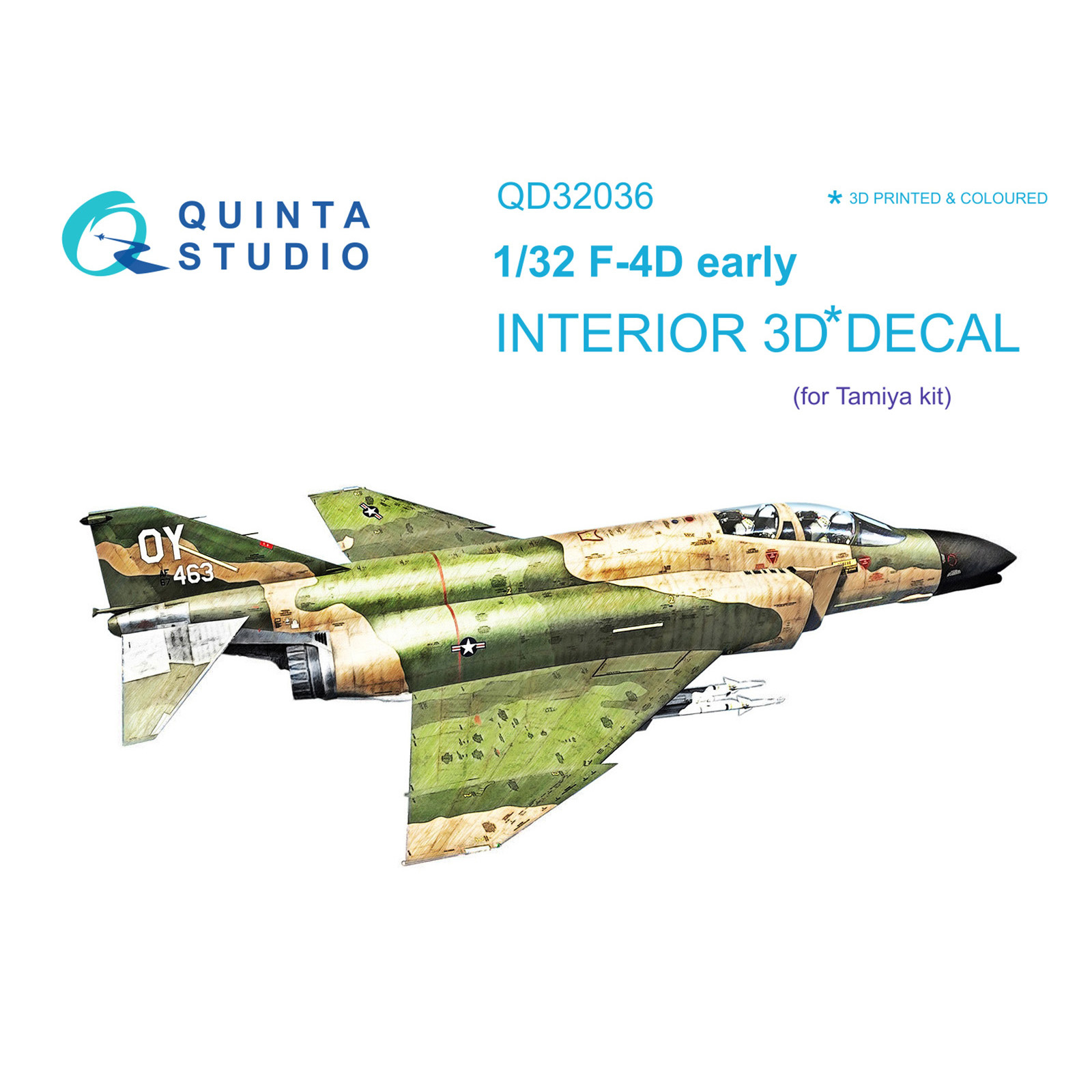 QD32036 Quinta Studio 1/32 3D Cabin Interior Decal F-4D (Tamiya)