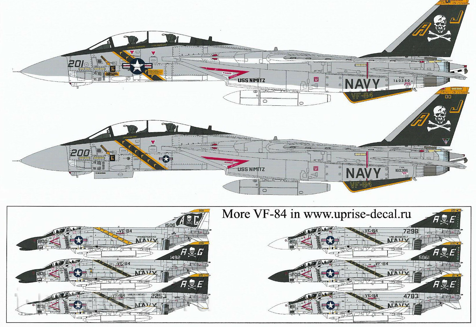 UR32257 Sunrise 1/32 Decal for F-14A Tomcat VF-84 Jolly