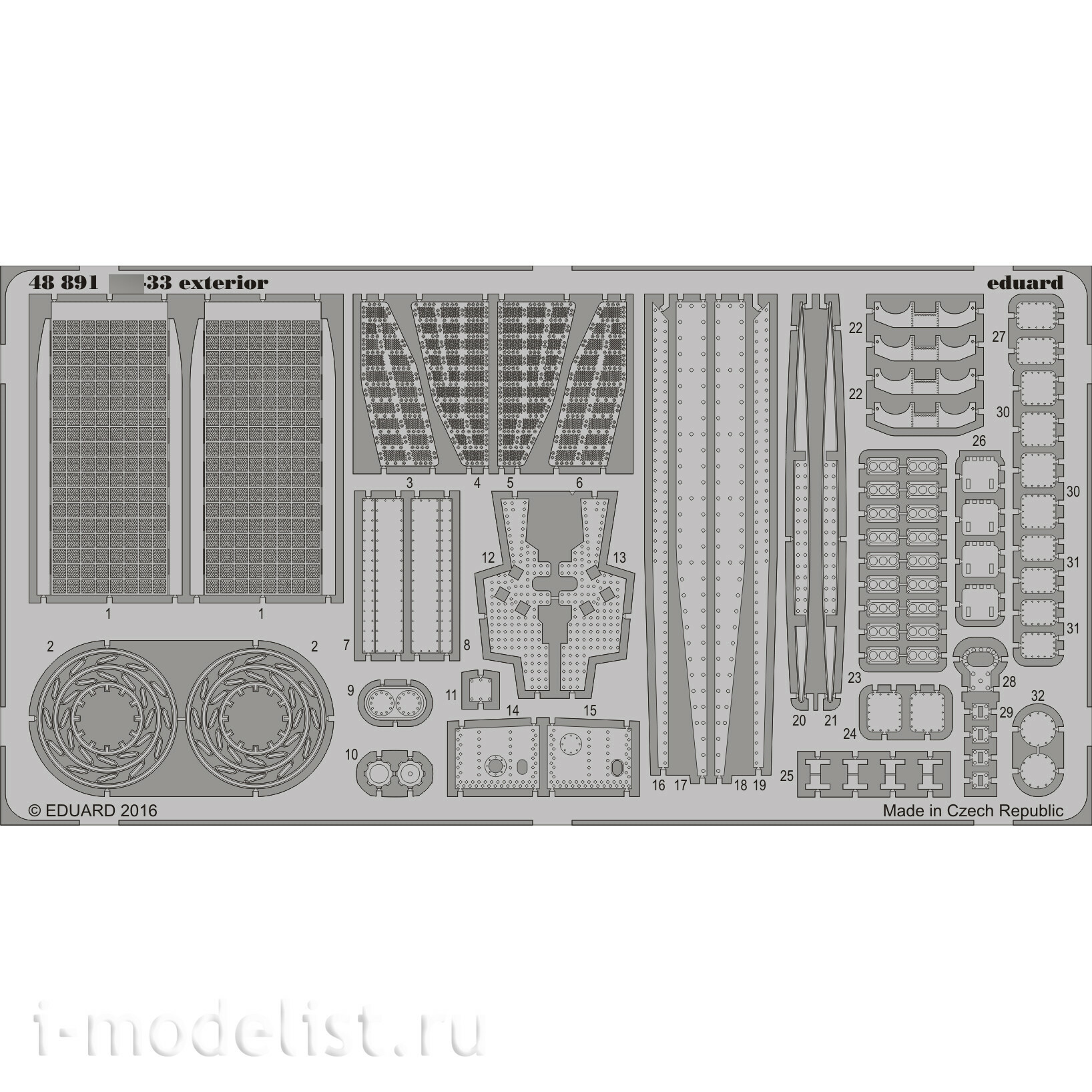 BIG49158 Eduard 1/48 a Complete set of photo-etched parts and masks С-33