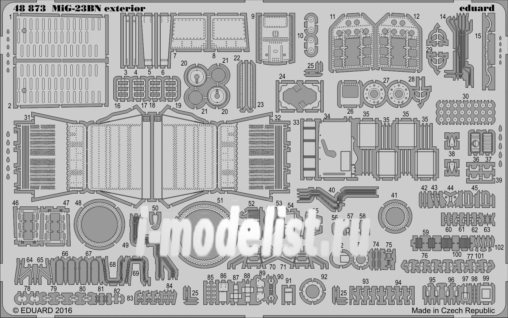 48873 Eduard 1/48 photo etched parts for MiG-23BN exterior