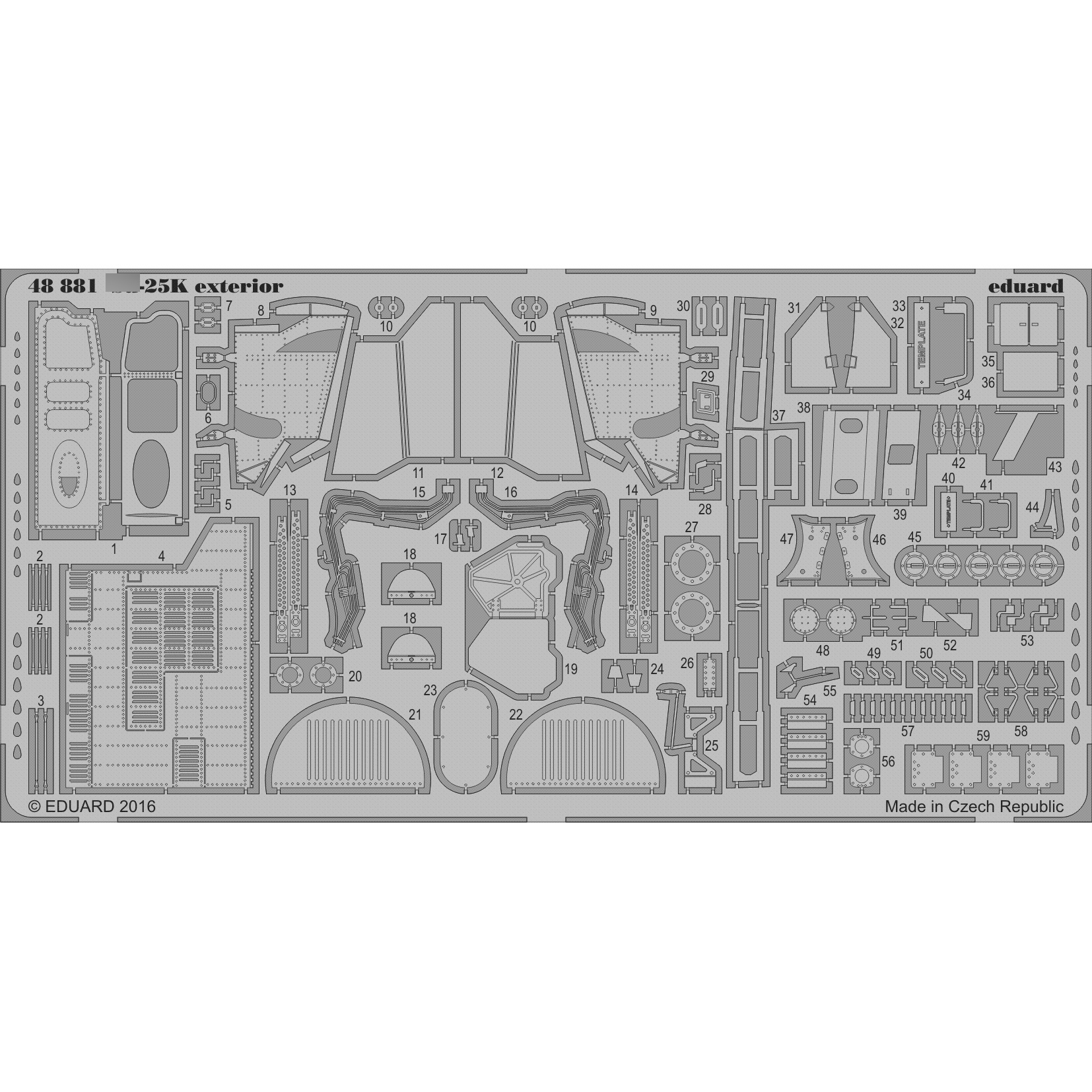 48881 Eduard 1/48 Photo Etching for С-25K Exterior