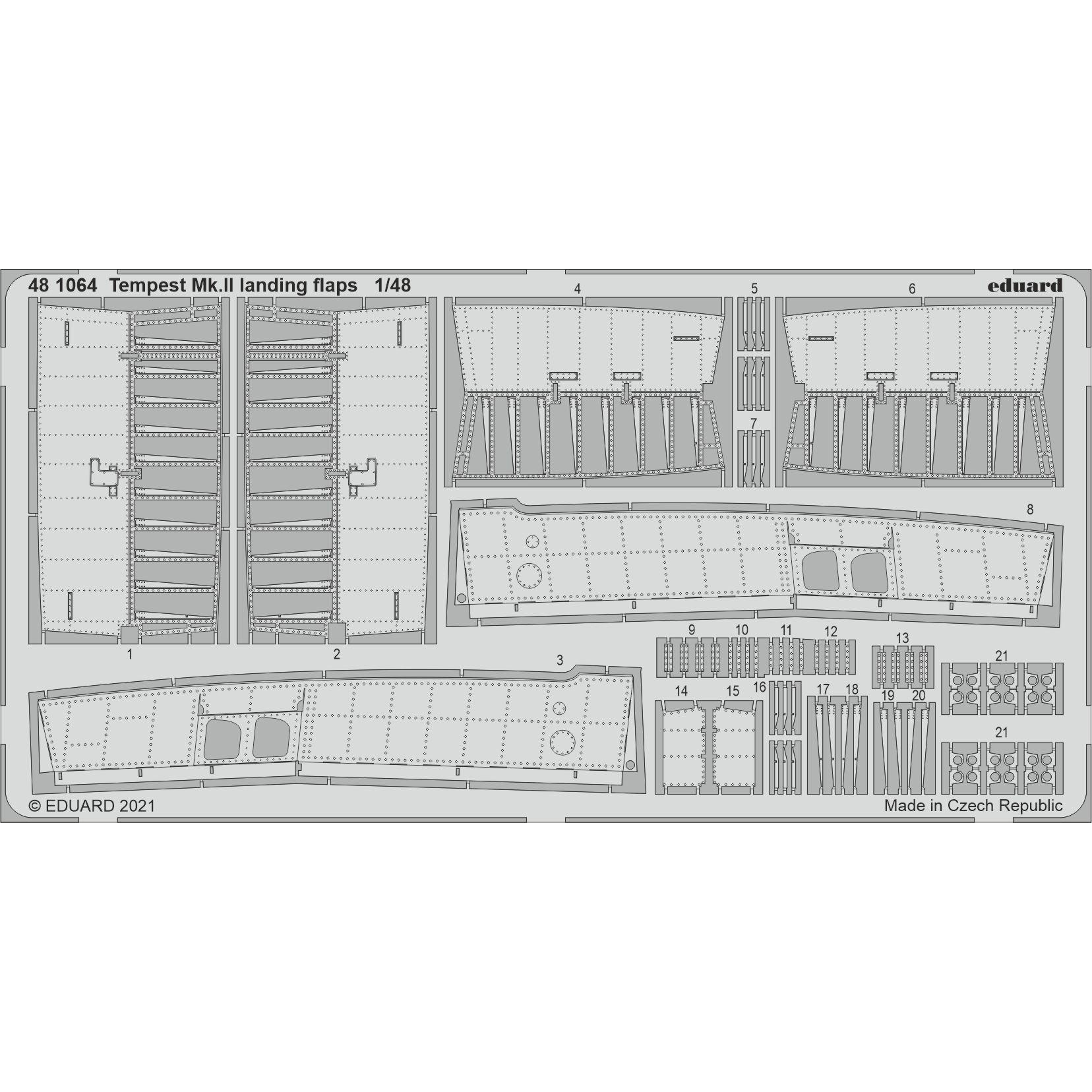 481064 Eduard 1/48 Photo Etching for Tempest Mk. II, flaps