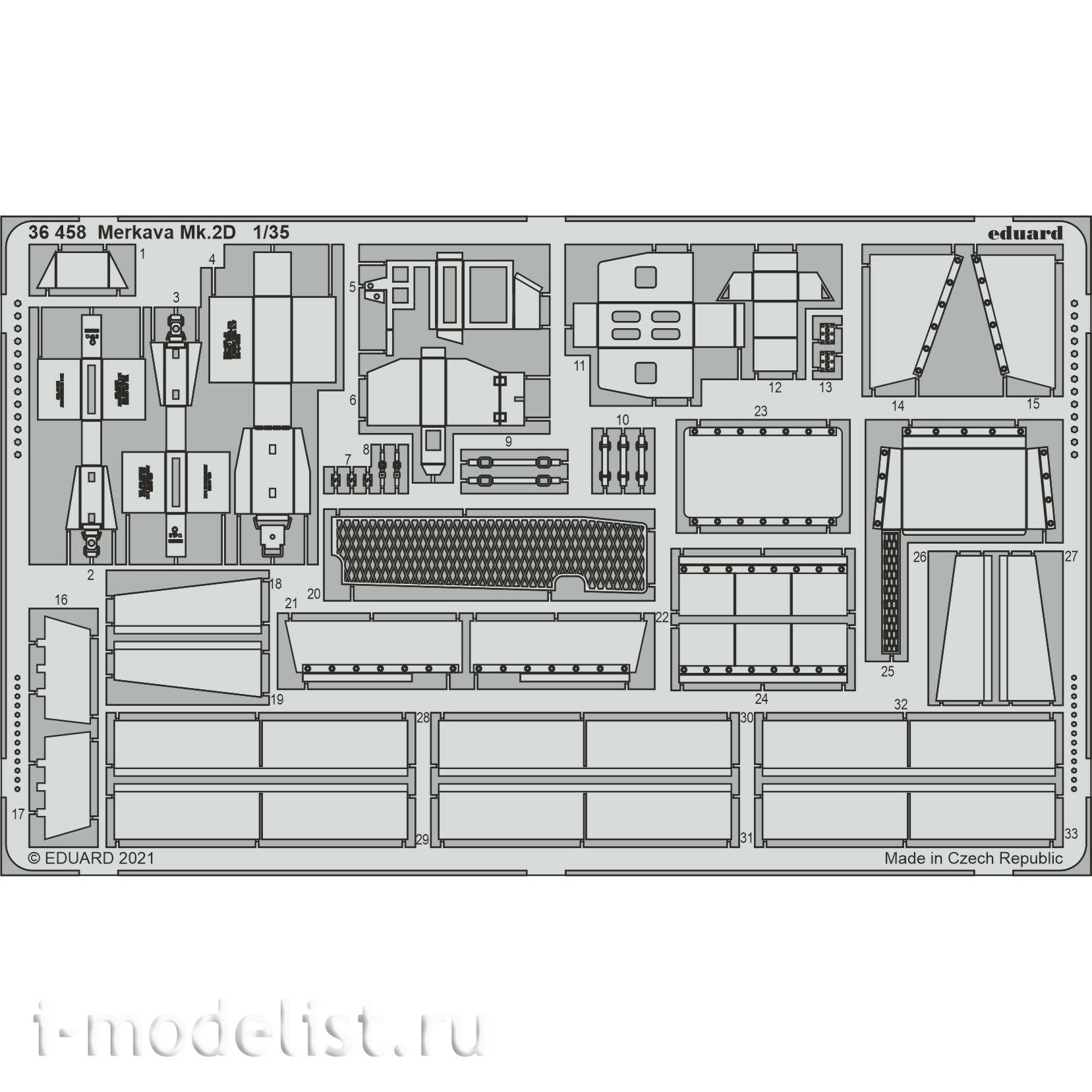 36458 Eduard 1/35 Photo Etching for Merkava MK. 2D
