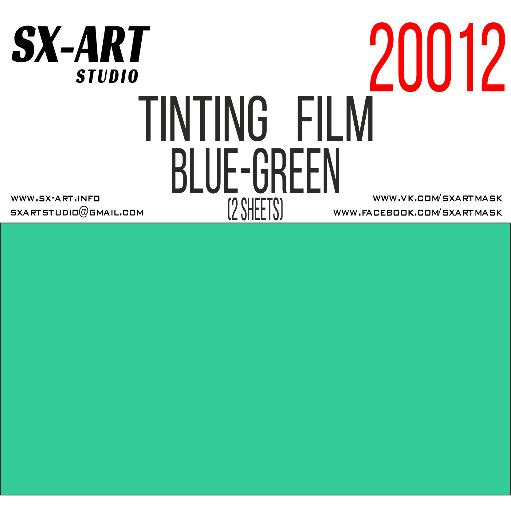 20012 SX-Art tinting film blue-green 148x200 (2 sheets)