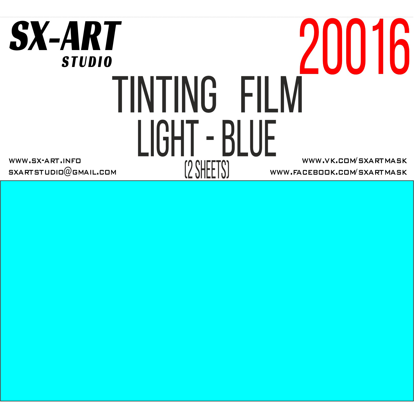20016 SX-Art Tinting film light blue 140x200 (2 sheets)