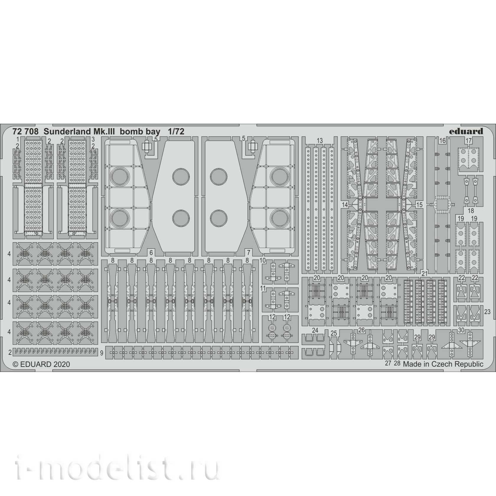 72708 Eduard 1/72 photo etched parts DS underland Mk. III bomb Bay