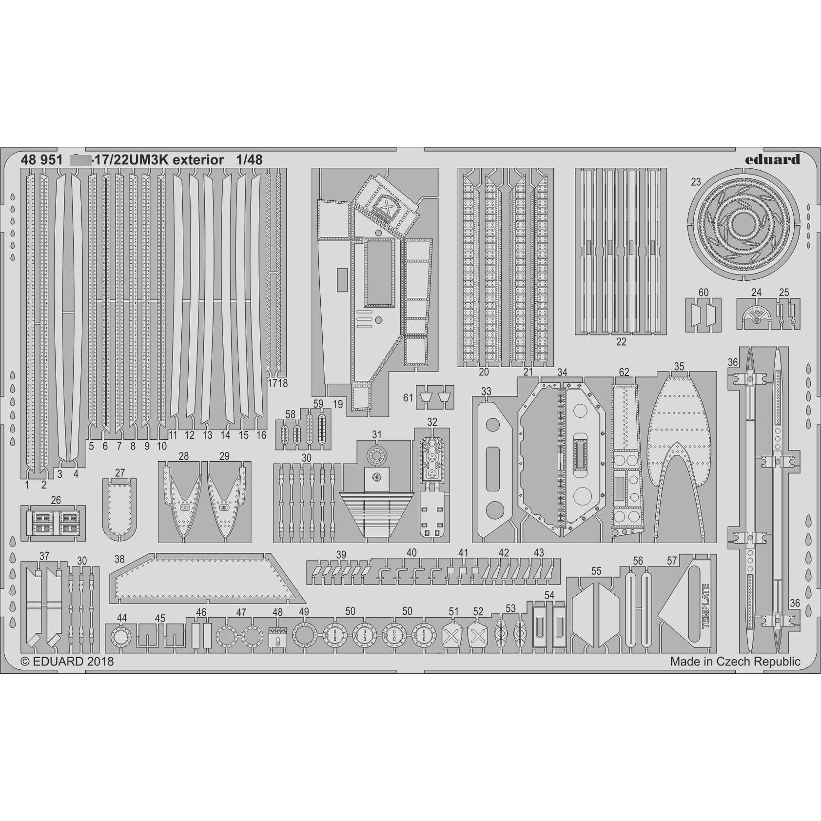 48951 Eduard 1/48 Photo etching for the С-17/22UM3K exterior model