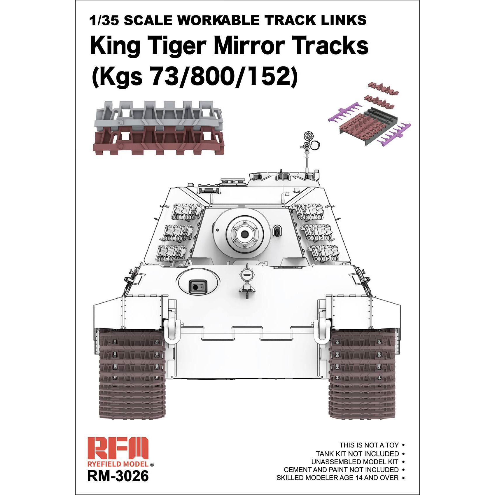 RM-3026 Rye Field Model 1/35 Рабочие траки для танка King Tiger