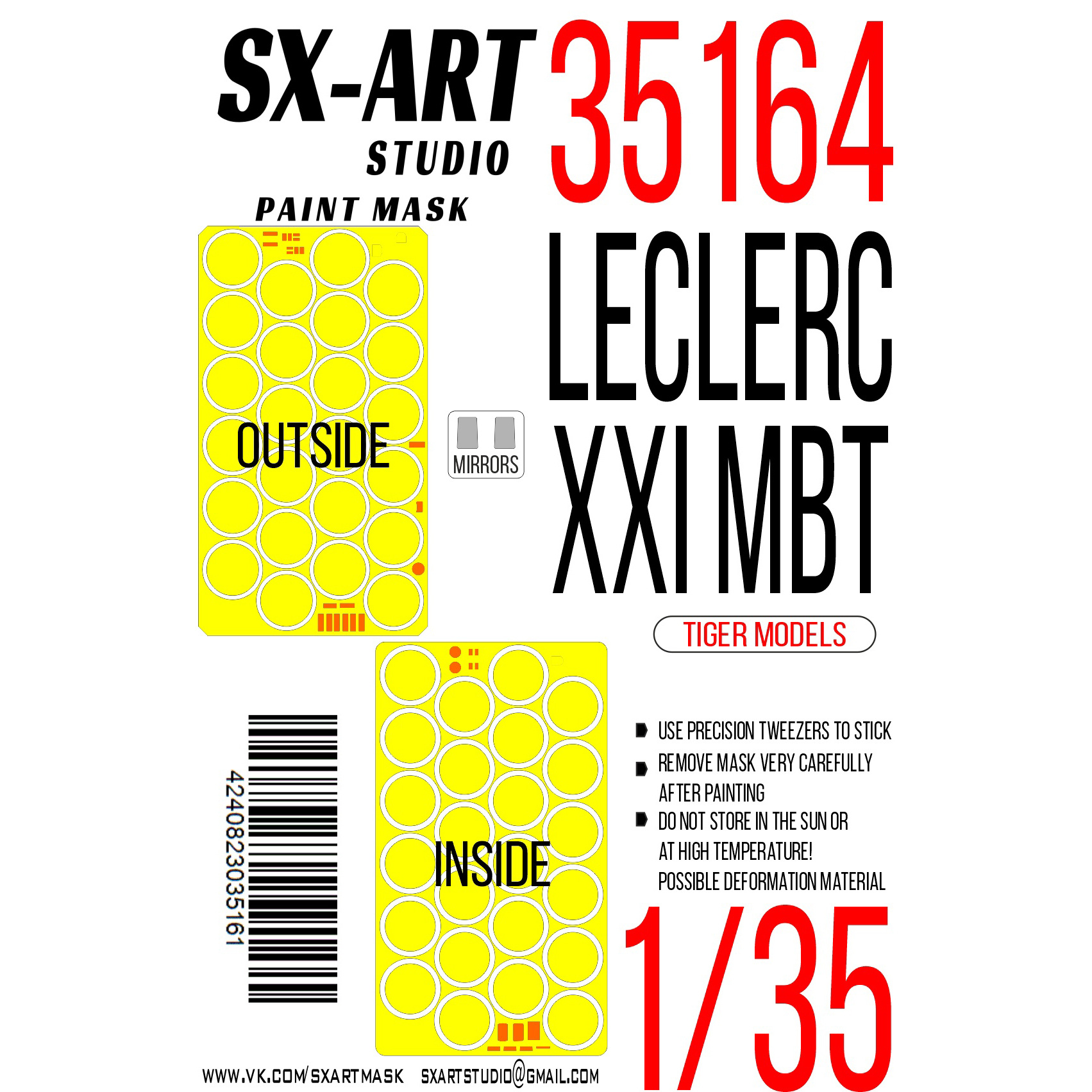 35164 SX-Art 1/35 Leclerc XXI MBT Paint Mask (Tiger Model)