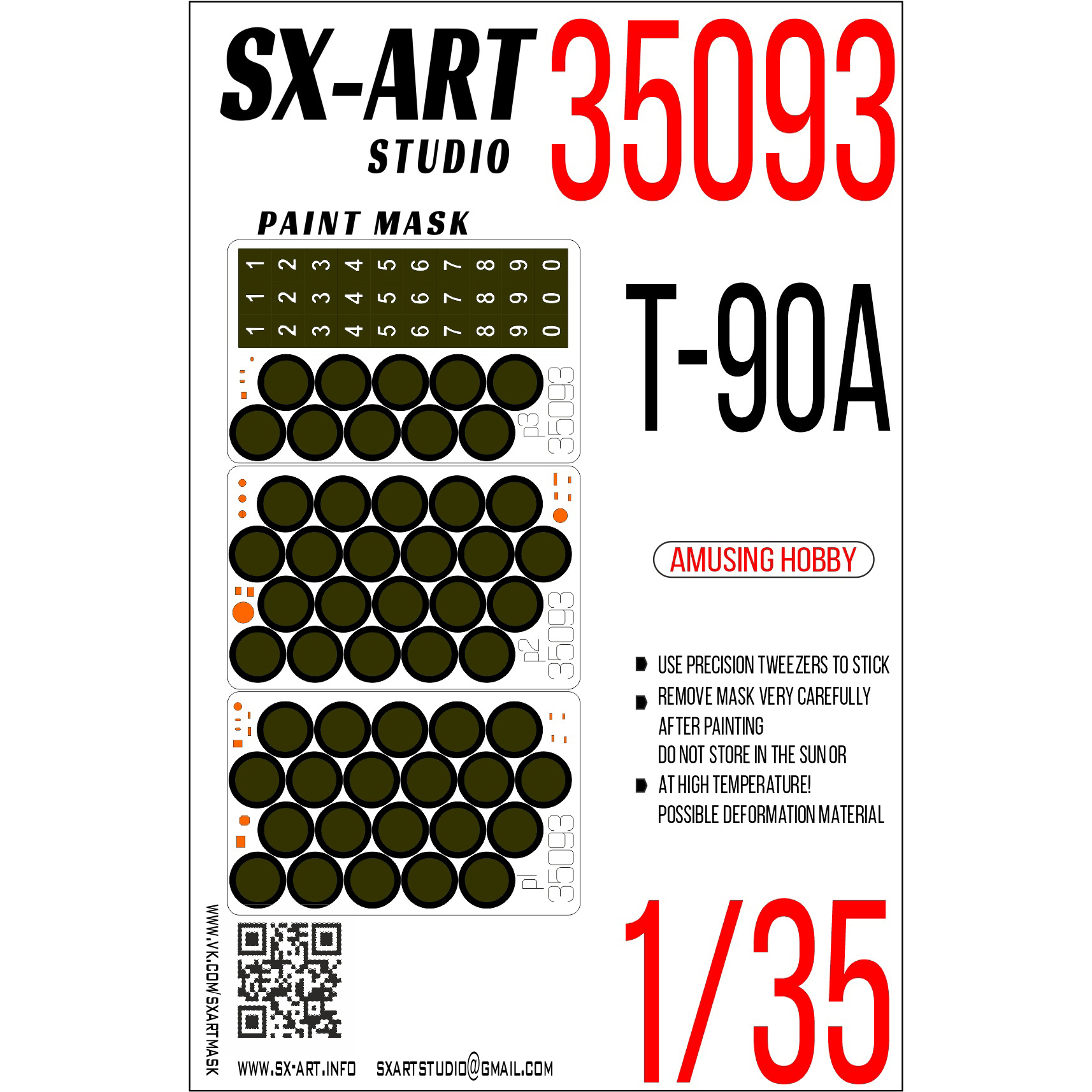 35093 SX-Art 1/35 Paint mask T-90A (Amusing Hobby)