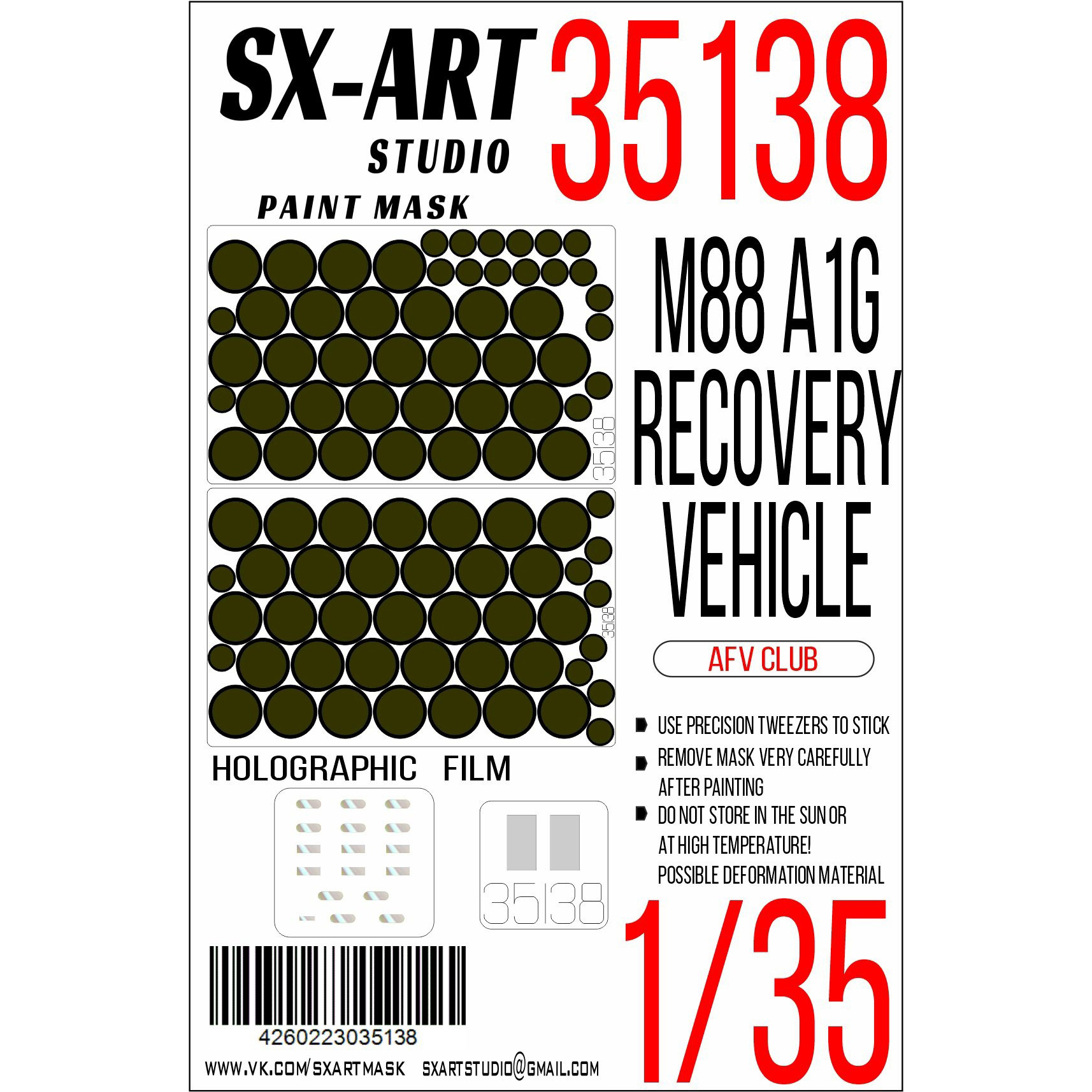 35138 SX-Art 1/35 Paint Mask M88 A1G Recovery Vehicle (AFVClub)
