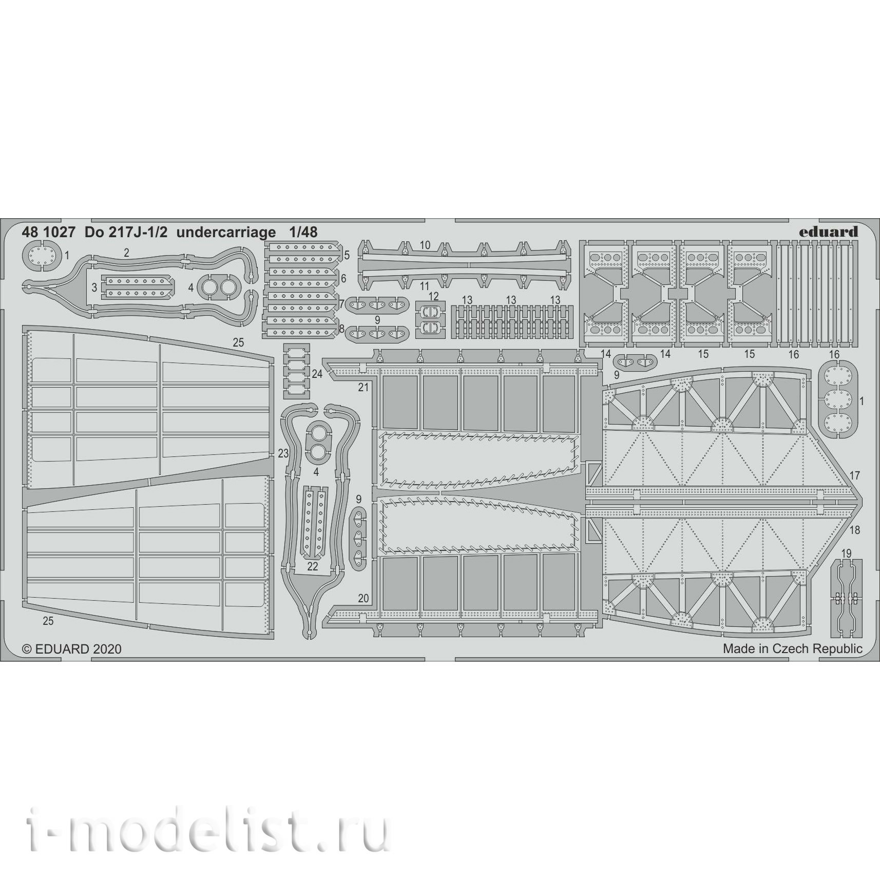 481027 Eduard 1/48 photo etched parts for the Do 217J-1/2 chassis