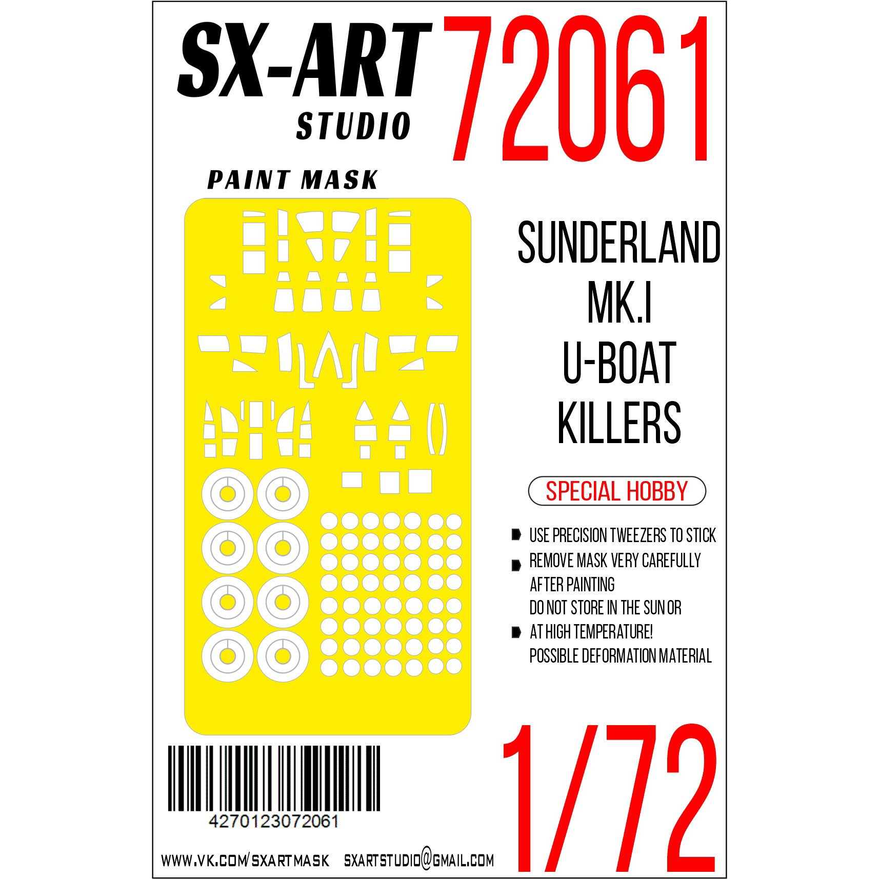 72061 SX-Art 1/72 Paint mask Short Sunderland Mk.III (Special Hobby)