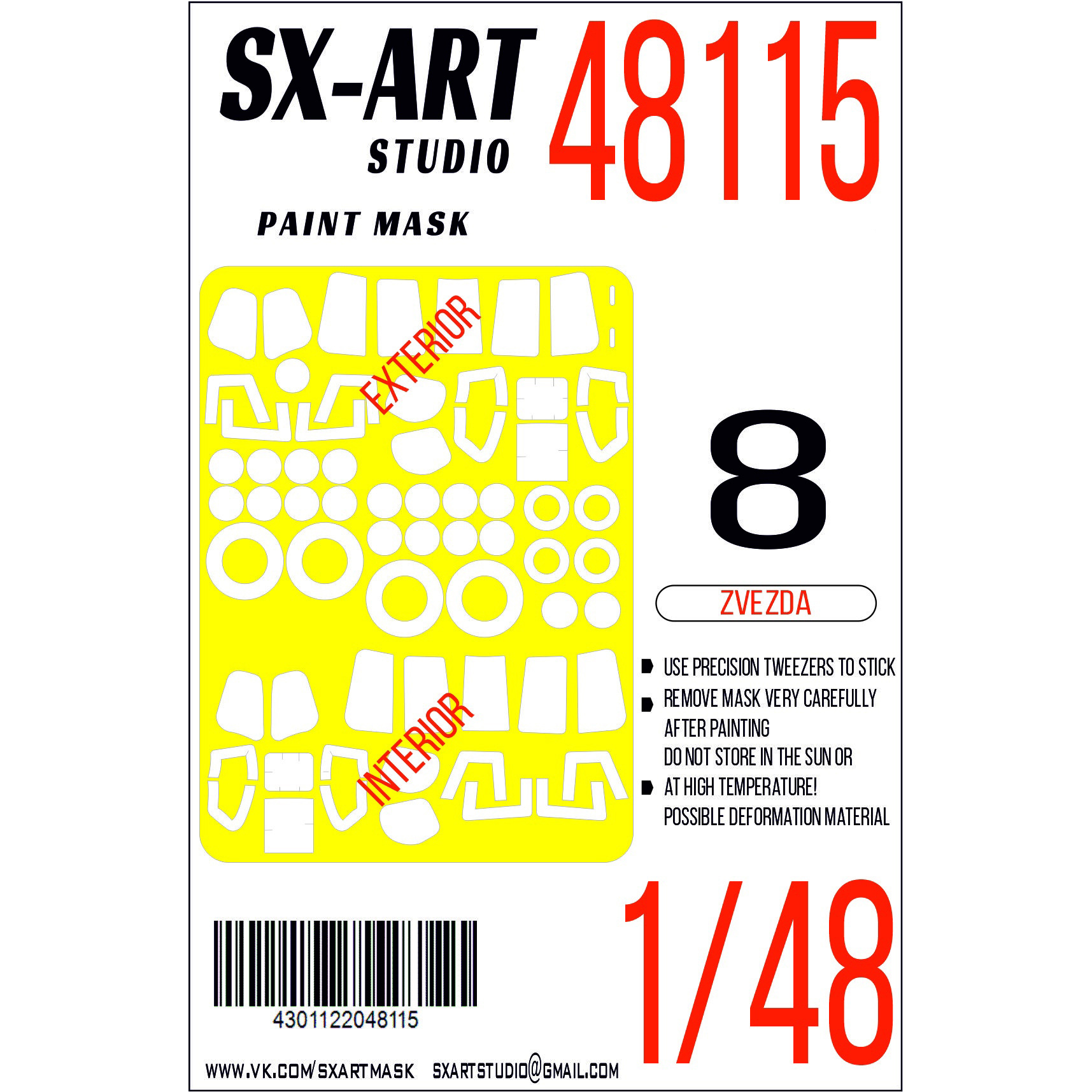 48115 SX-Art 1/48 Paint Mask for Mu-8