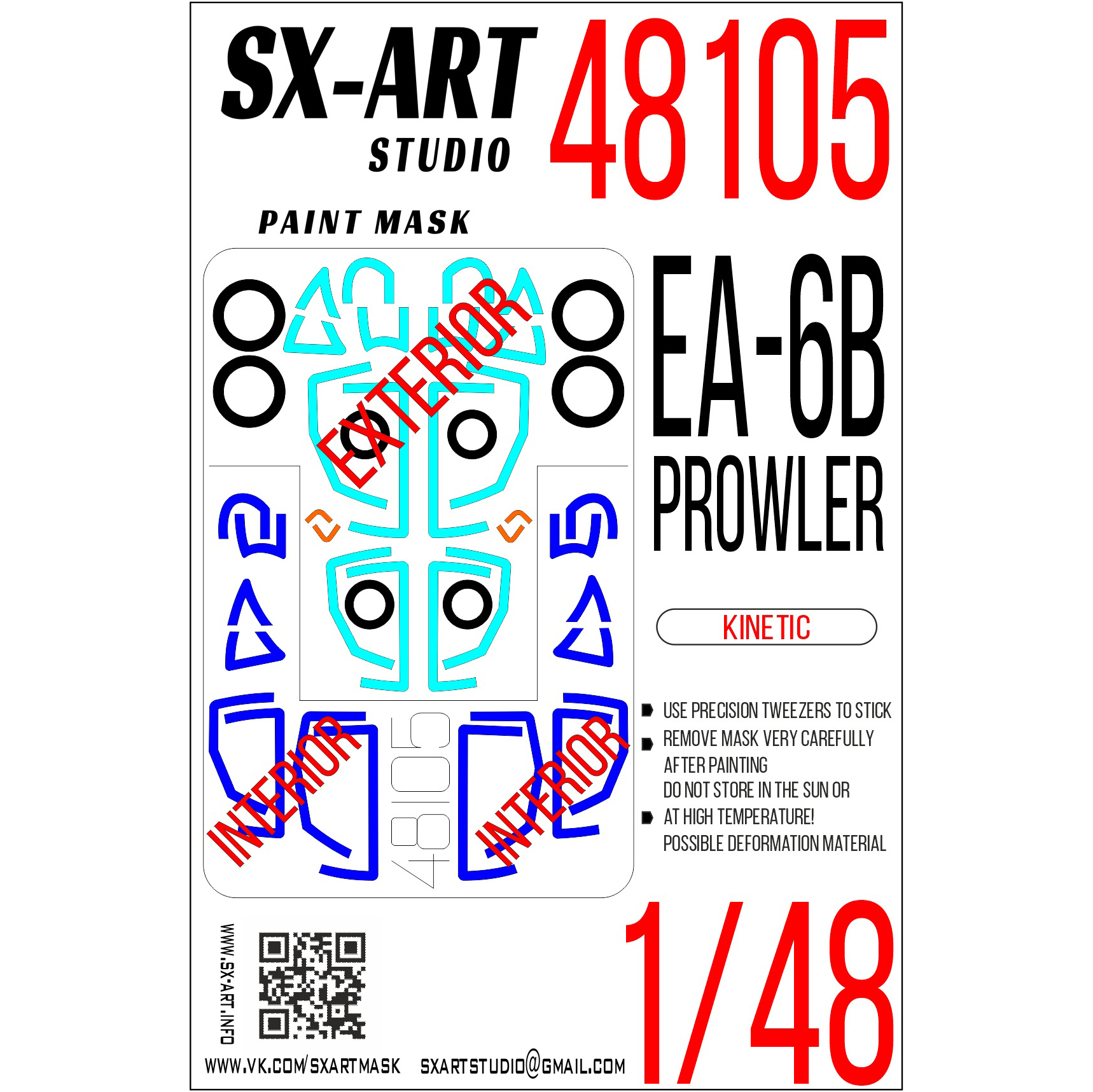 48105 SX-Art 1/48 Paint Mask EA-6B Prowler (Kinetic)