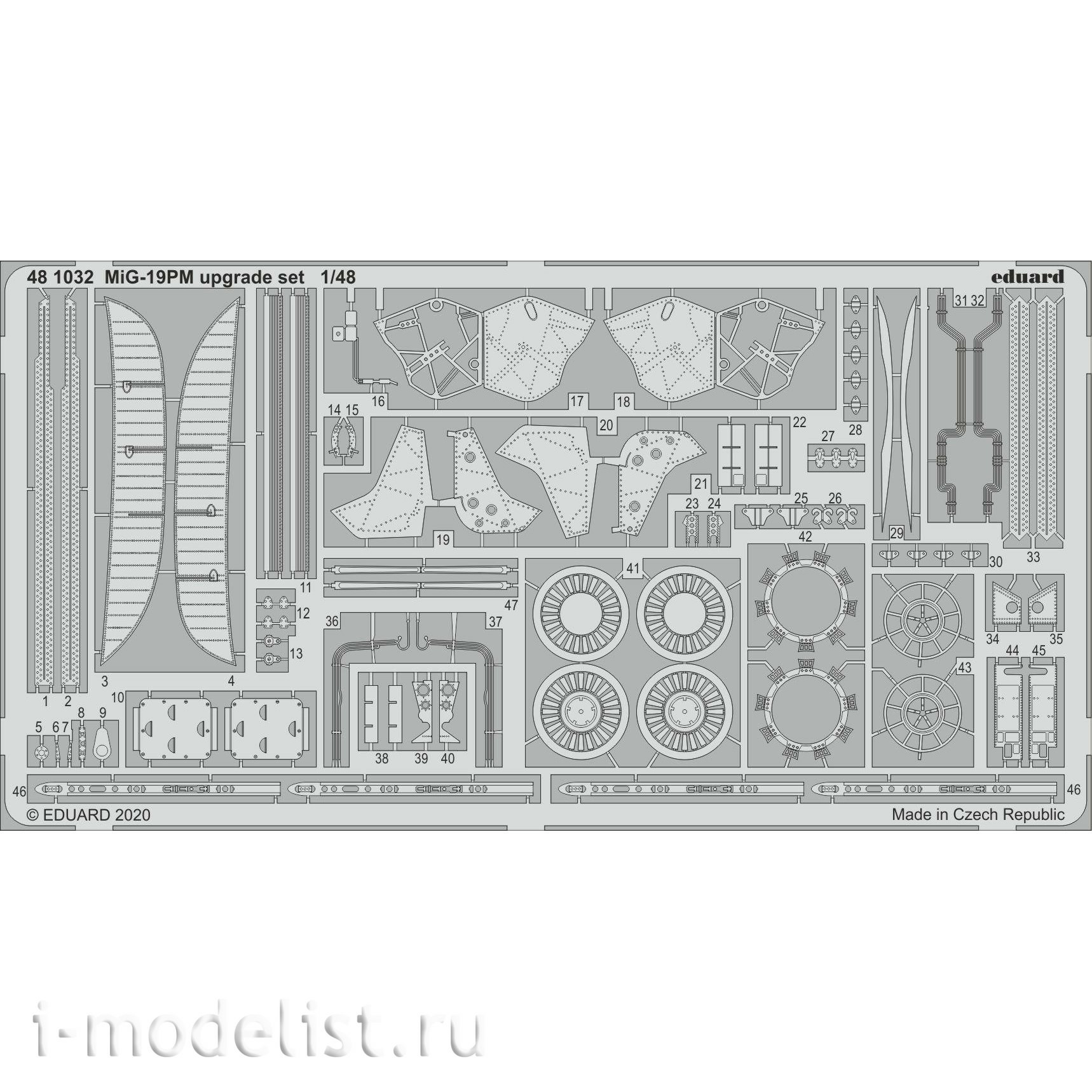 481032 Eduard photo etched parts for 1/48 MiG-19PM upgrade set