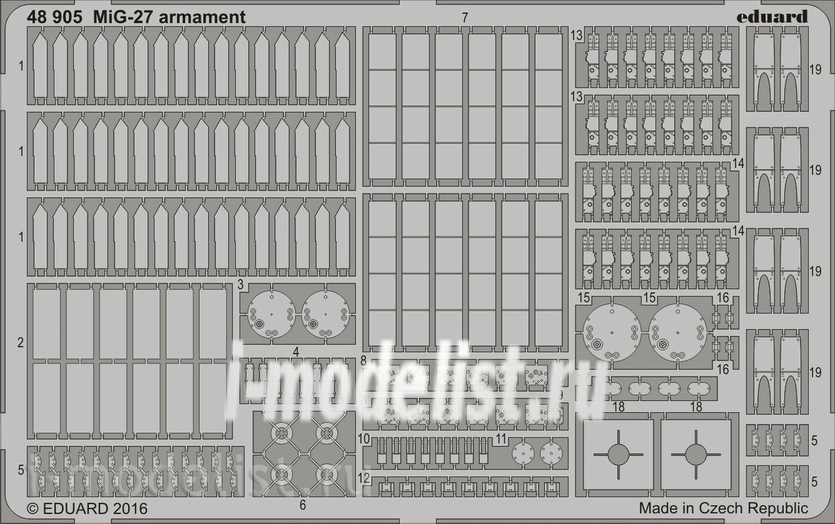 48905 Eduard photo etched parts 1/48 MiG-27 armament