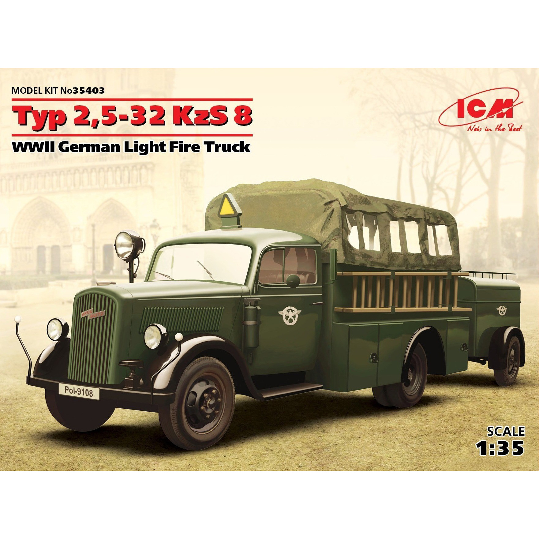 35403 ICM 1/35 German light fire truck II MV Typ 2.5-32 KzS 8