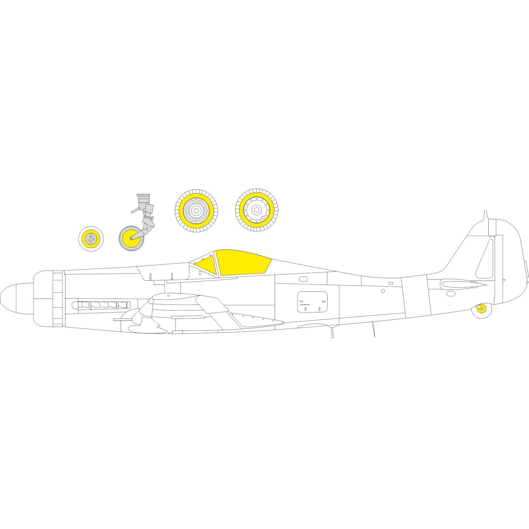 EX800 Eduard 1/48 Paint Mask for Fw 190D-11/13 TFace