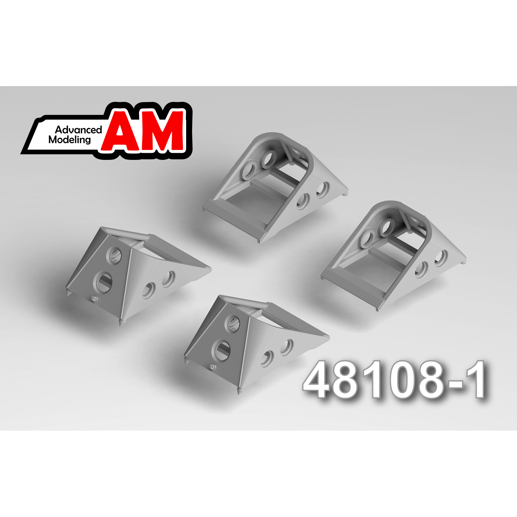 АМС48108-1 Advanced Modeling 1/48 Набор колоtoк под колеса шасси тип 2 «широкие» (6 шт.)