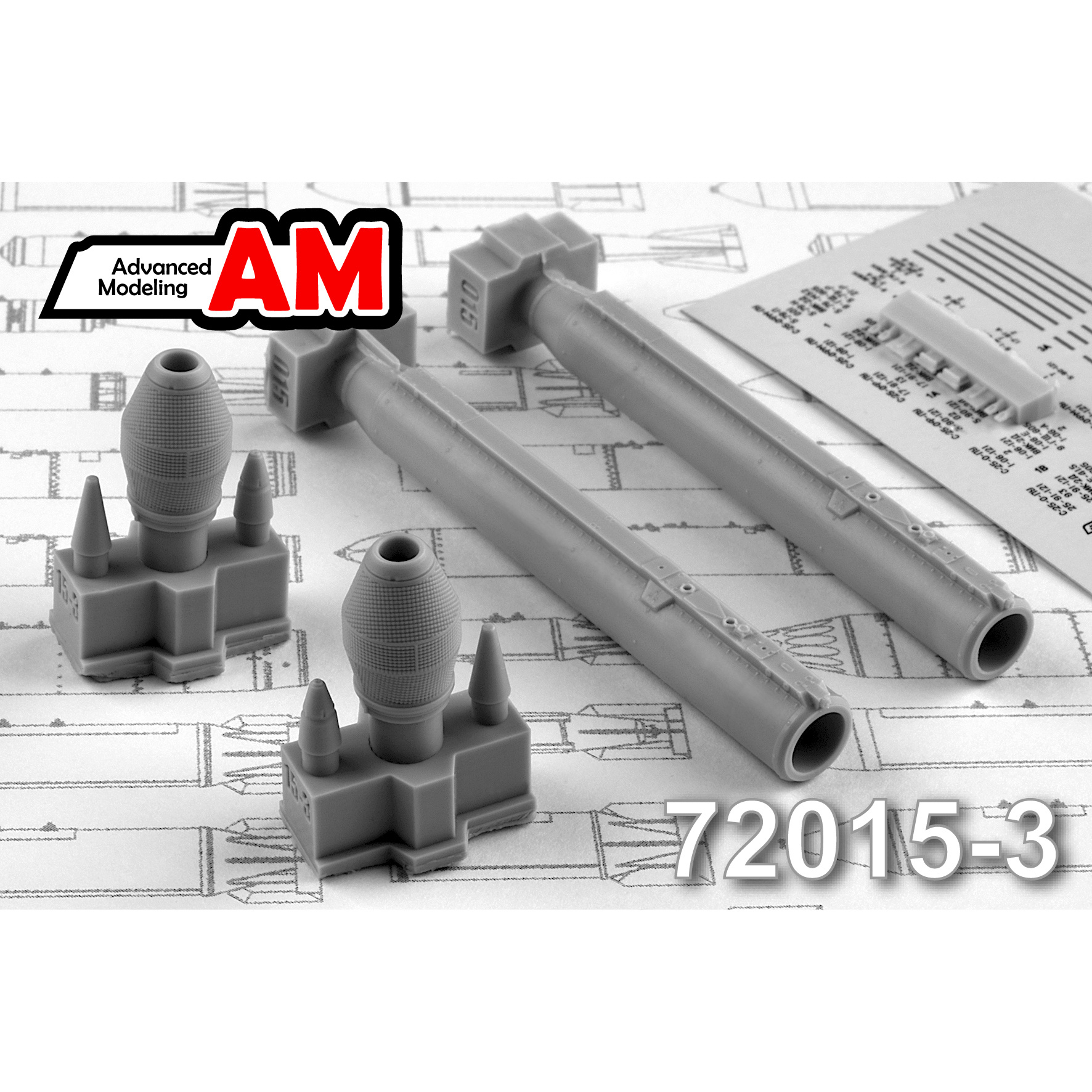 AMC72015-3 Advanced Modeling 1/72 NAR S-25-0 with fragmentation warhead and O-25L launcher