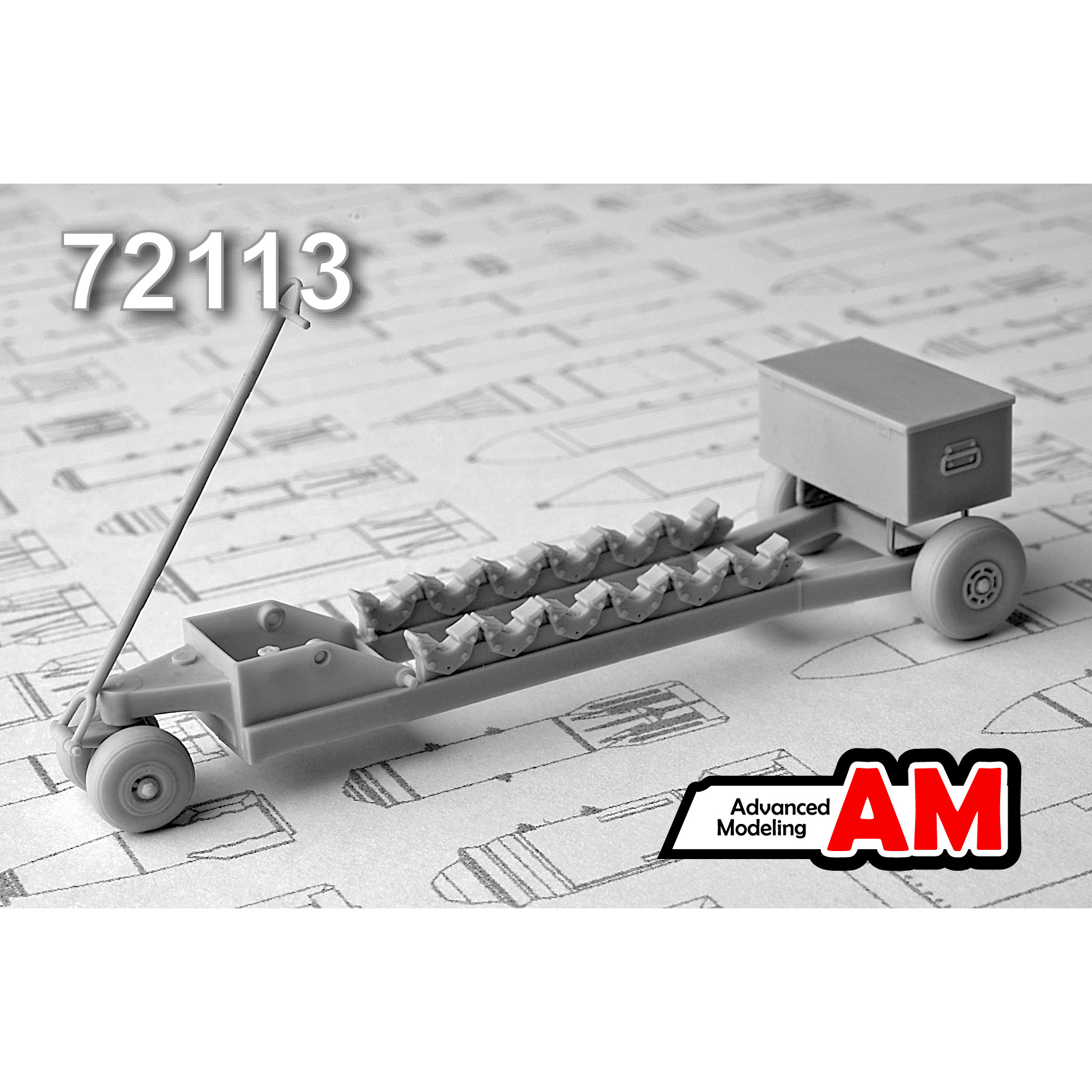 AMC72113 Advanced Modeling 1/72 Trolley for transporting 50-100 kg bombs
