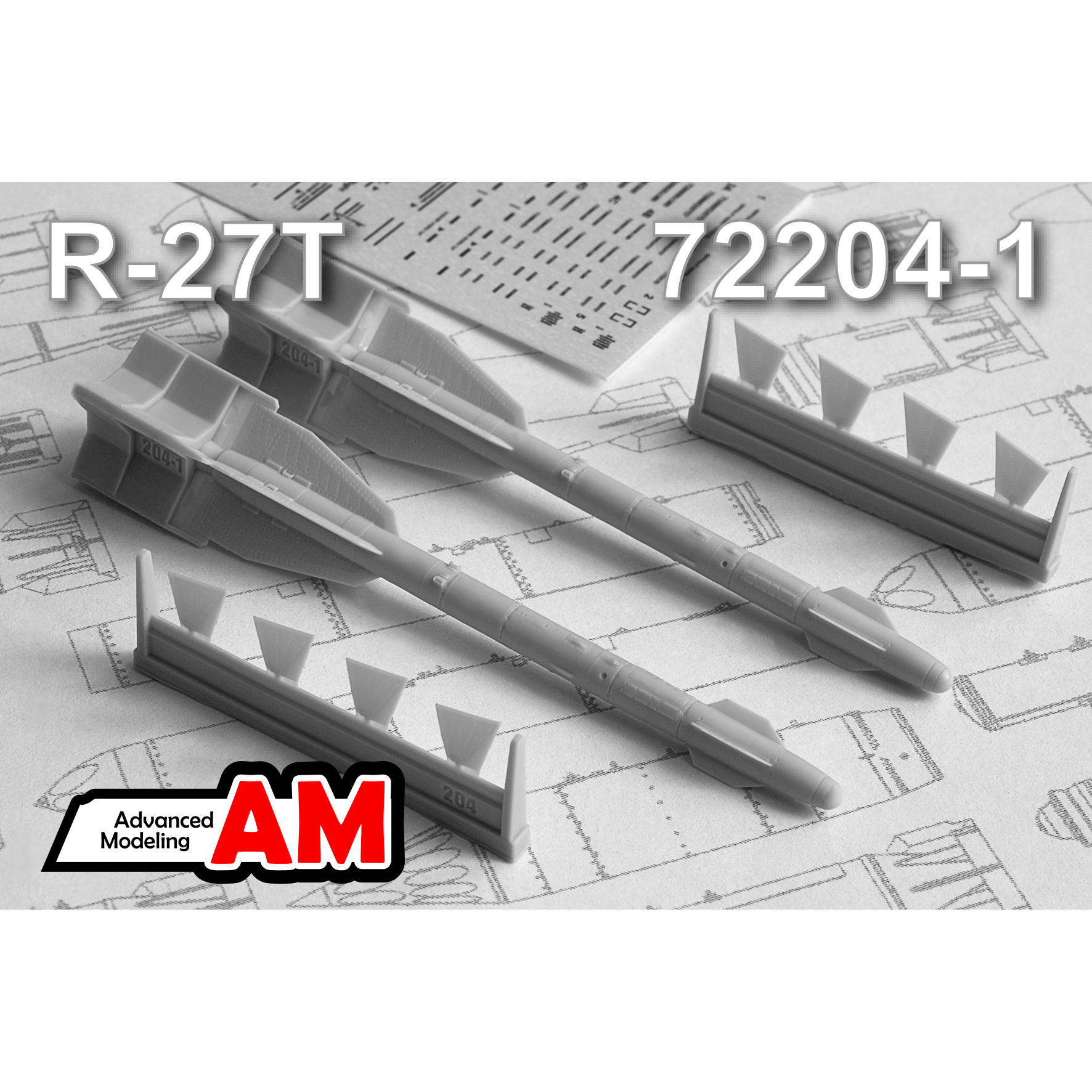 АМС72204-1 Advanced Modeling 1/72 Р-27Т Авиационная управляеMay ракета среdays дальности (в комплекте две ракеты)
