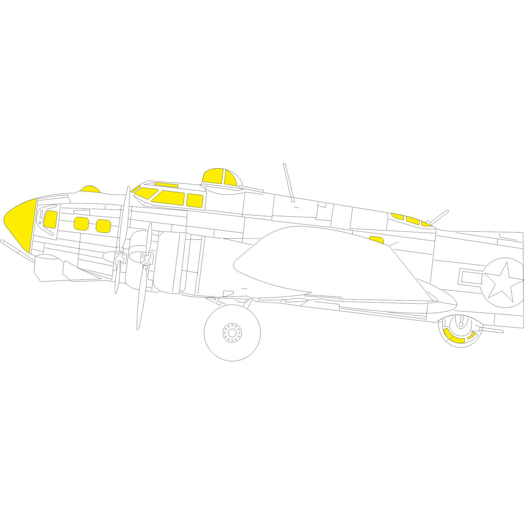 EX822 Eduard 1/48 Paint Mask for B-17G TFace