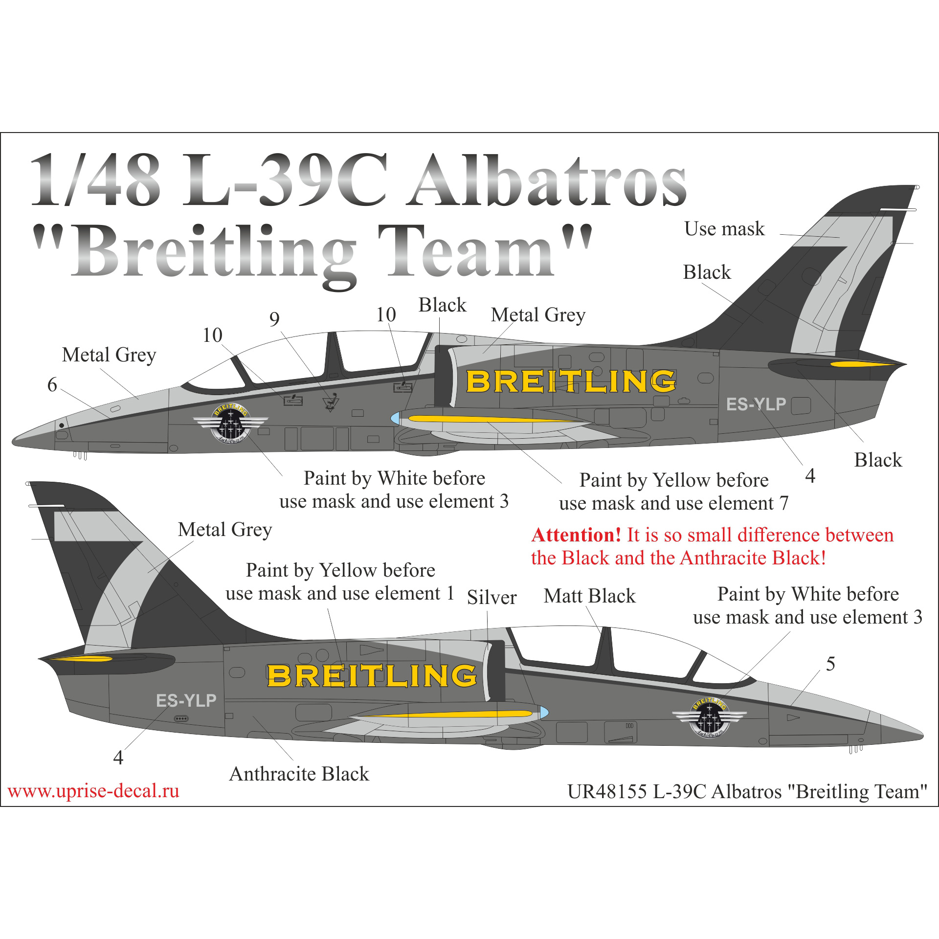 UR48155 Sunrise 1/48 Decal for L-39C Albatros 