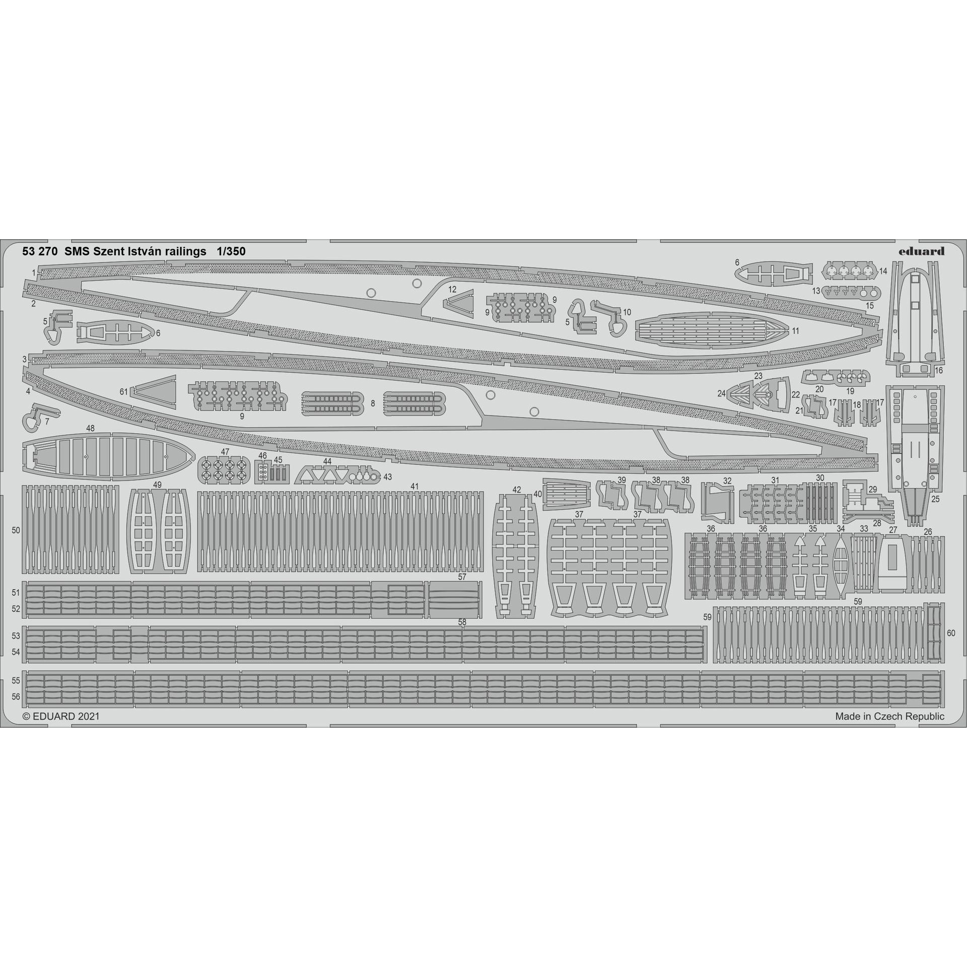 53270 Eduard 1/350 Photo Etching for SMS Szent István Handrails