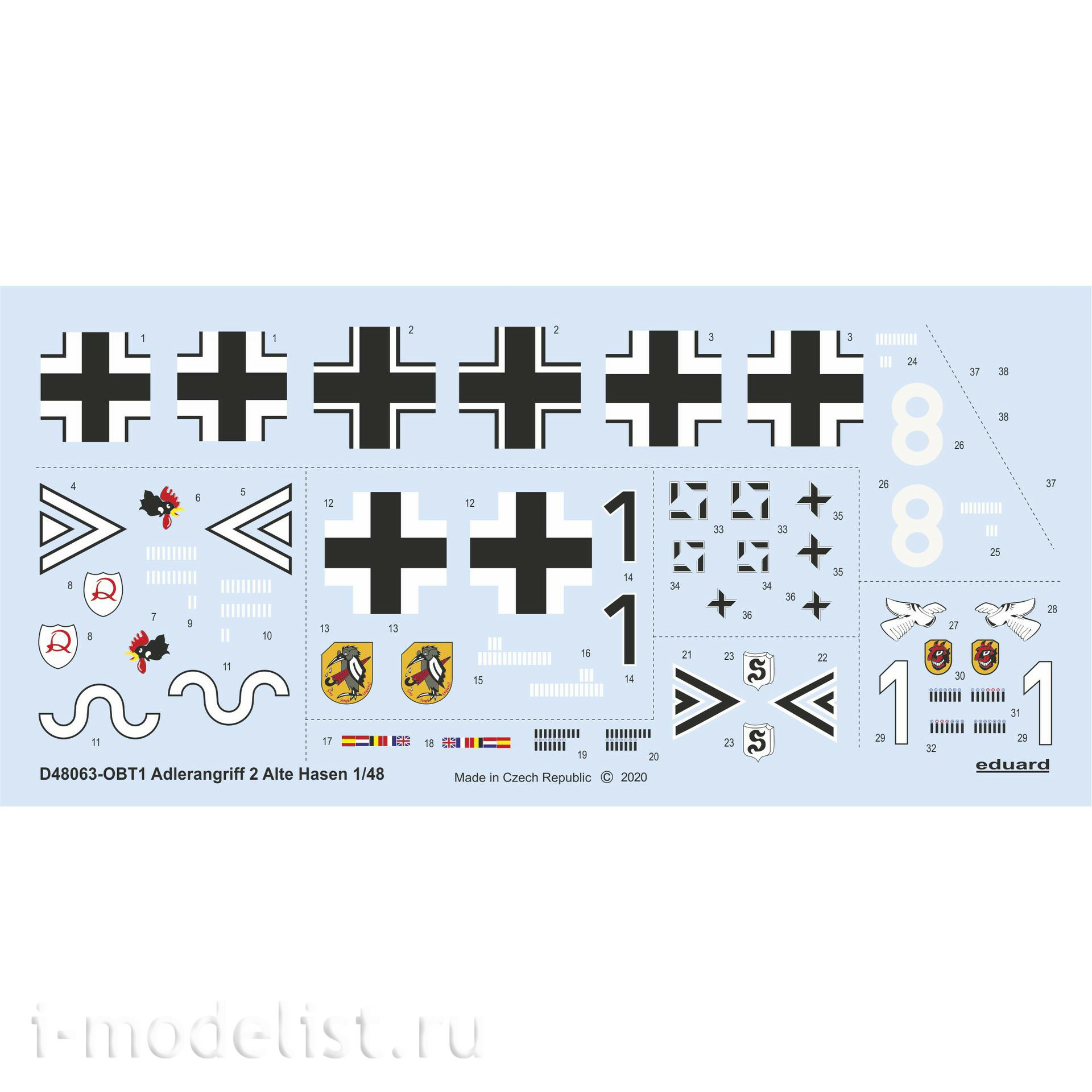 D48063 Eduard 1/48 Decal for ADLERANGRIFF: Alte Hasen