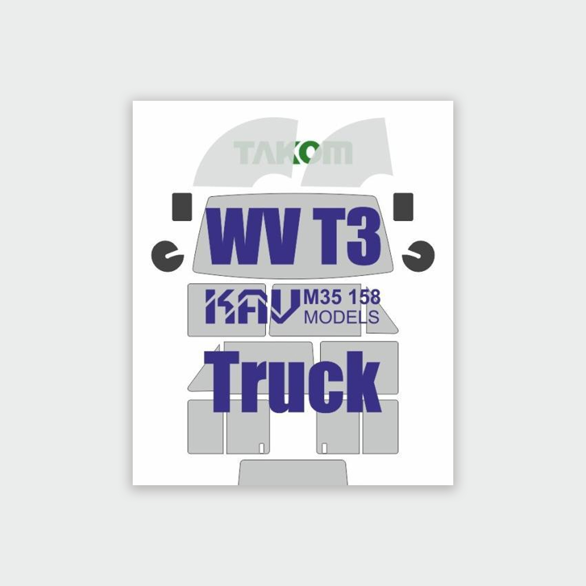 M35 158 KAV Models 1/35 Маска окрасочная на Т3 Transporter Truck (Takom) 