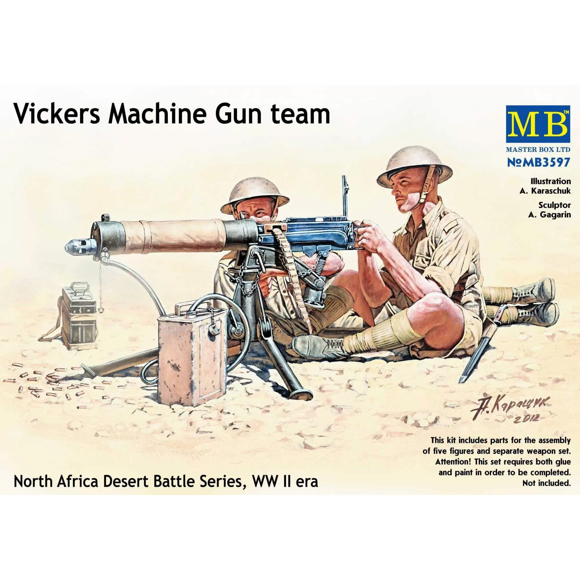 1/35 MasterBox 3597 Vickers machine Gun team, North Africa, Second World war