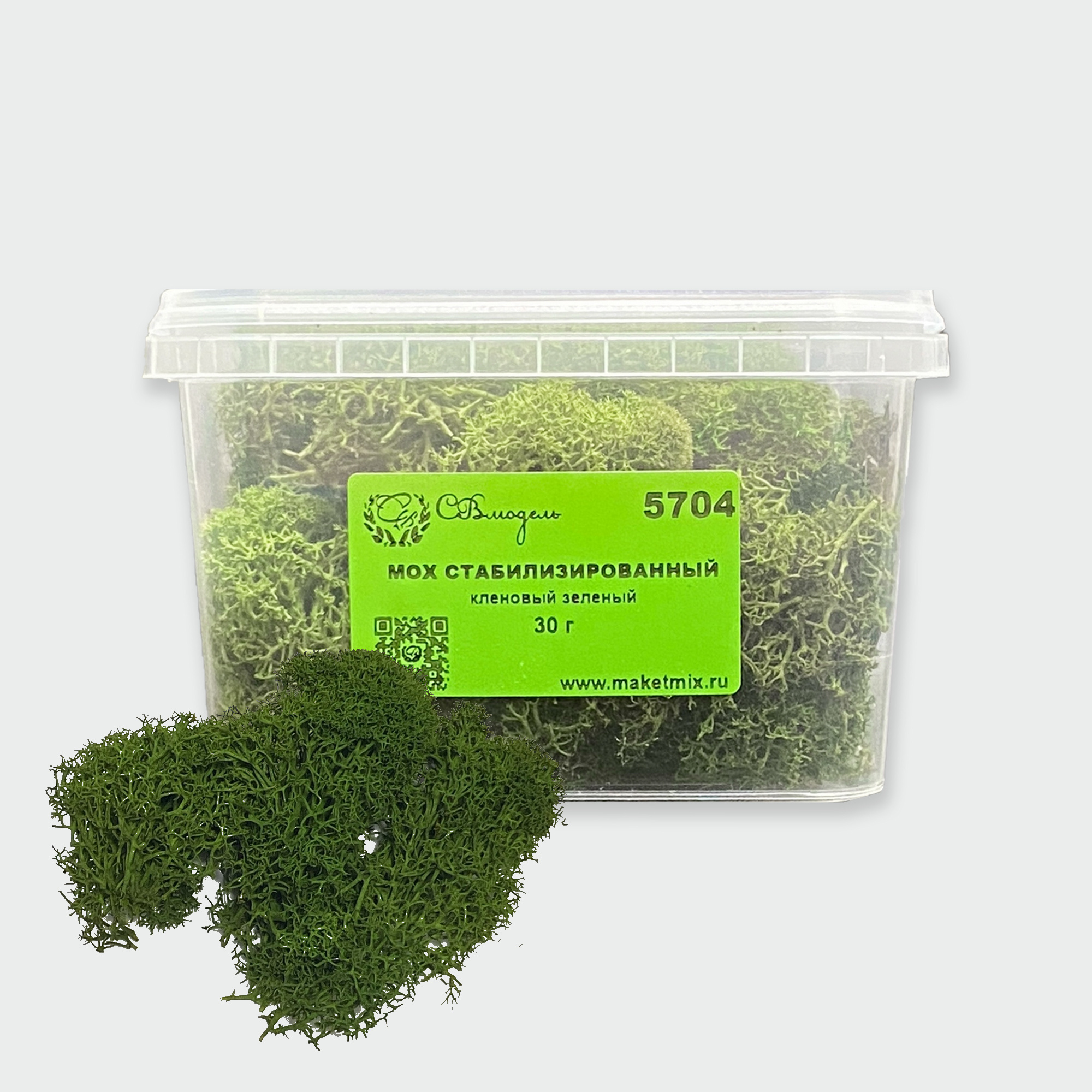 5704 SVmodel Мох стабилизированный - 30 г - кленовый зелёный