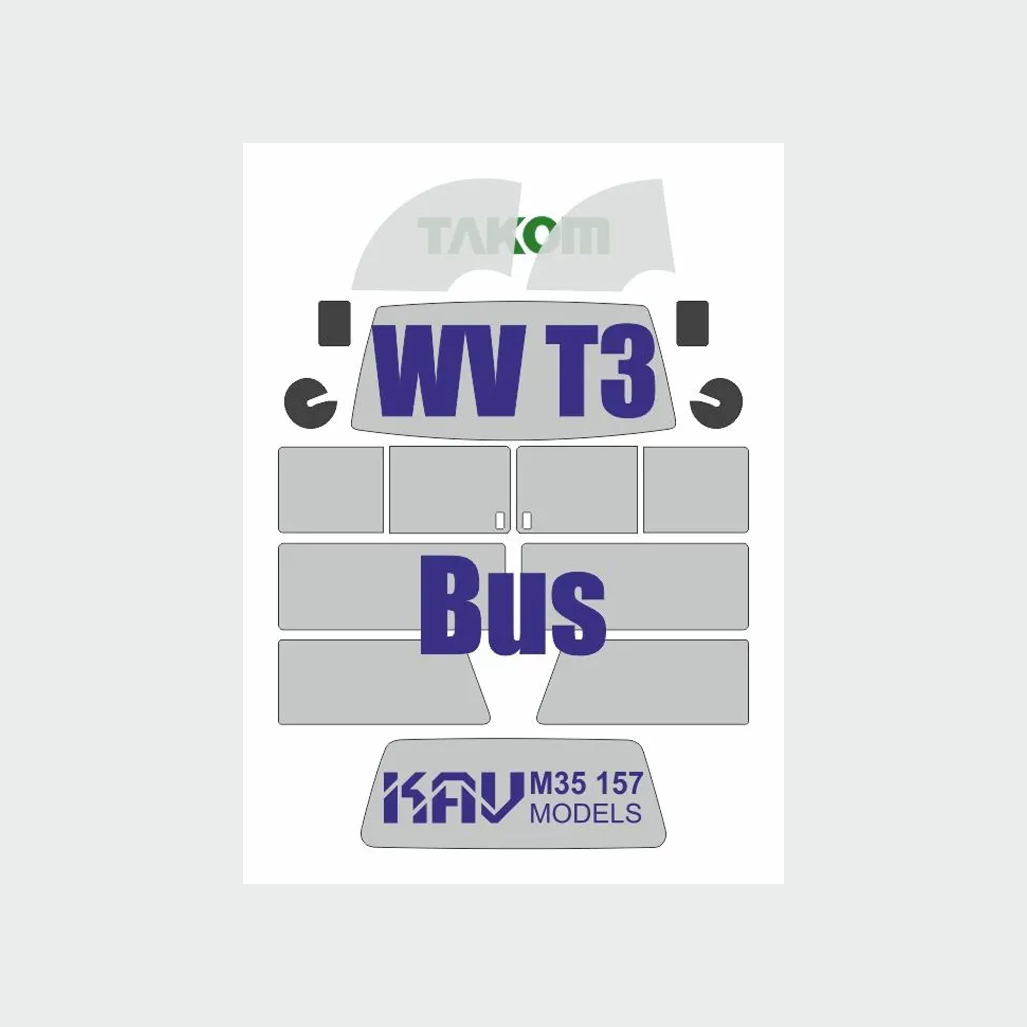 M35 157 KAV models 1/35 Окрасочная маска для WV T3 Transporter Bus (Takom)