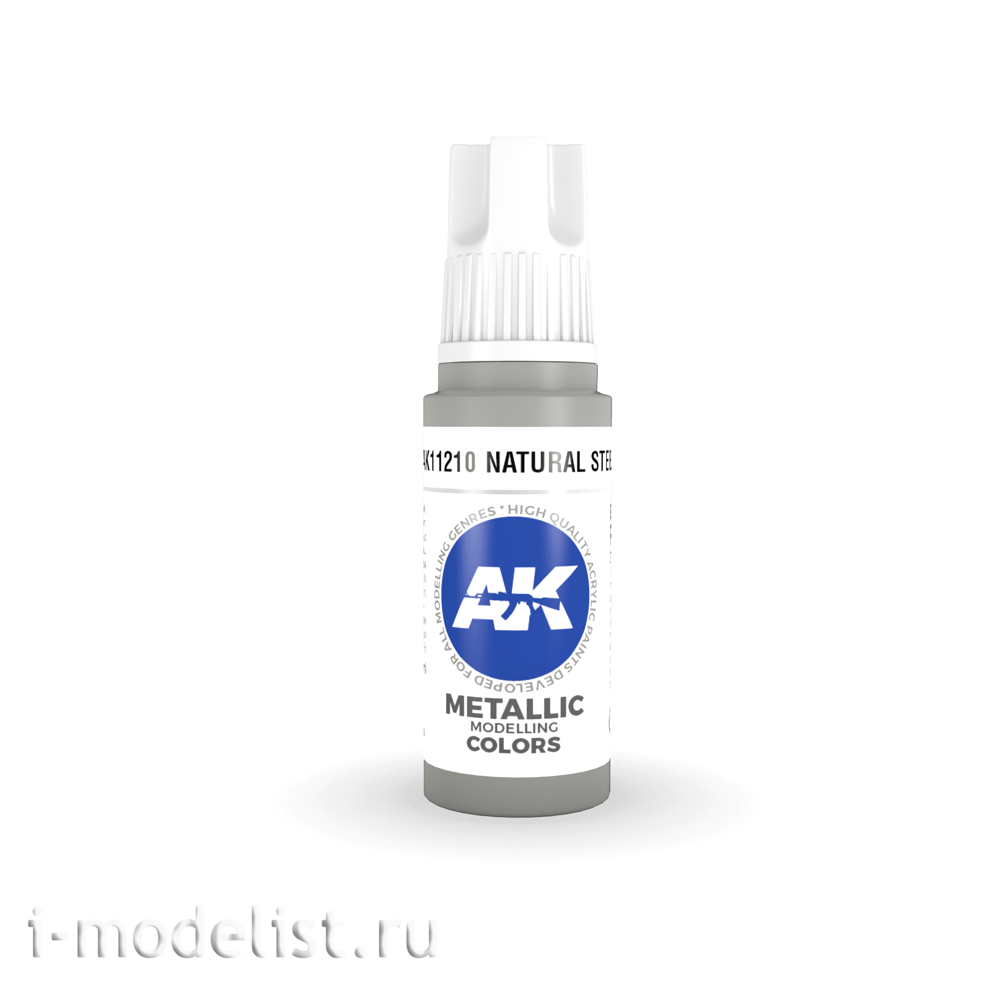 AK11210 AK Interactive acrylic Paint 3rd Generation Natural Steel 17ml