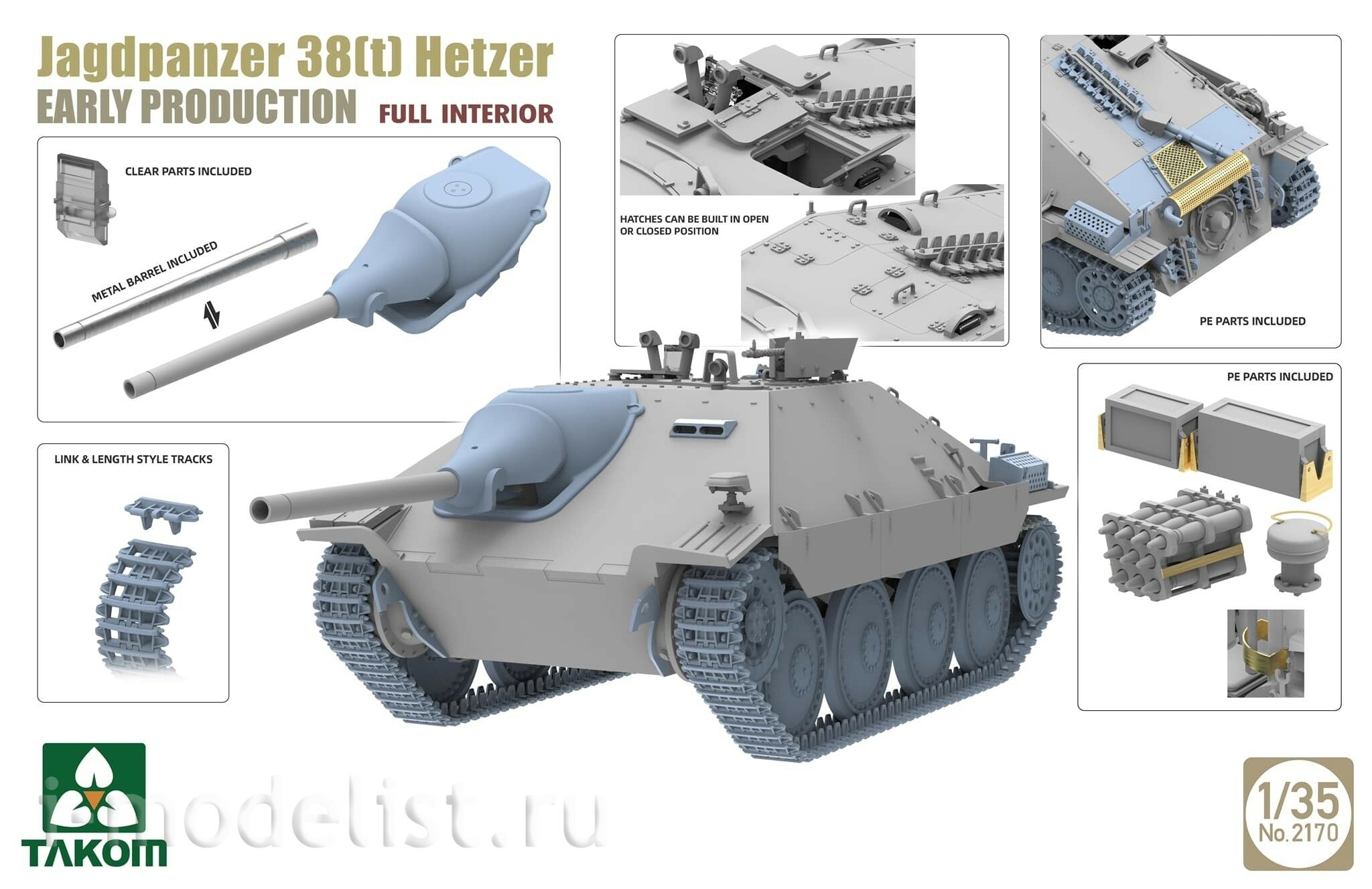 2170 Takom 1/35 German self-propelled gun Jagdpanzer 38(t) Hetzer (early)
