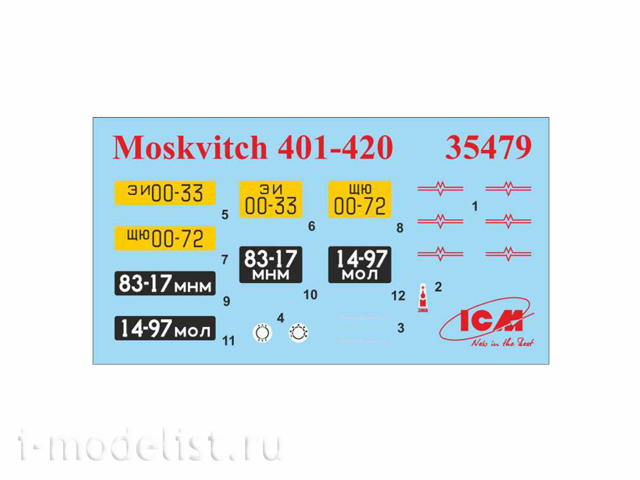 ICM 1/35 35479 Moskvitch-401-420 saloon, the Domestic passenger car