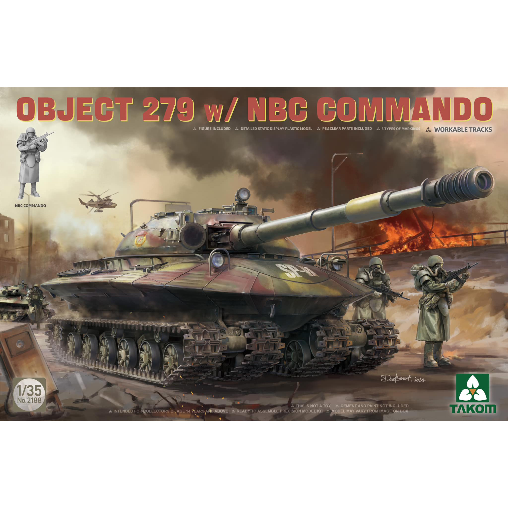 2188 Takom 1/35 Советский тяжёлый танк Объект 279 с фигуркой NBC Commando