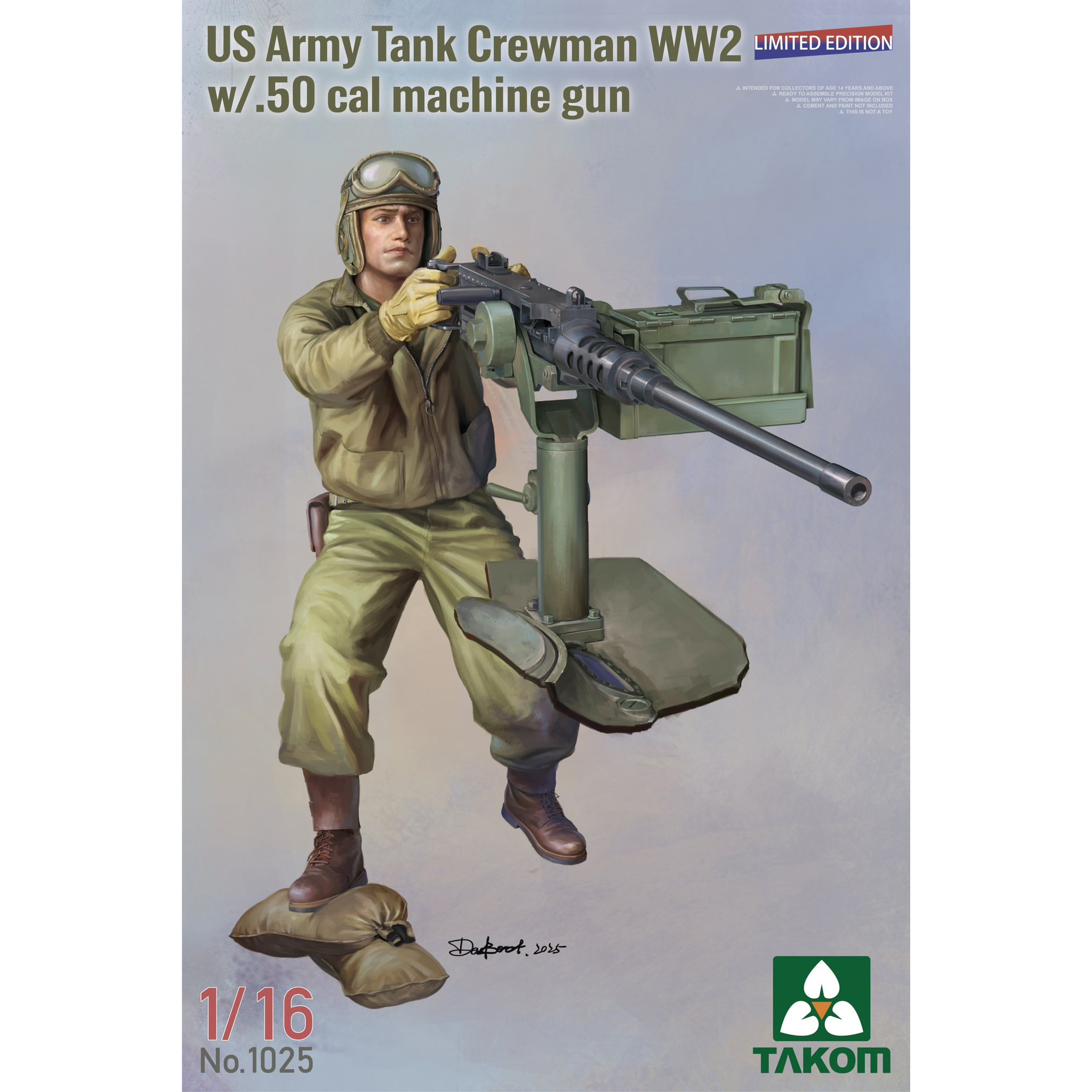 1025 Takom 1/16 Танкист армии США Второй мировой войны с пулеметом 50 калибра