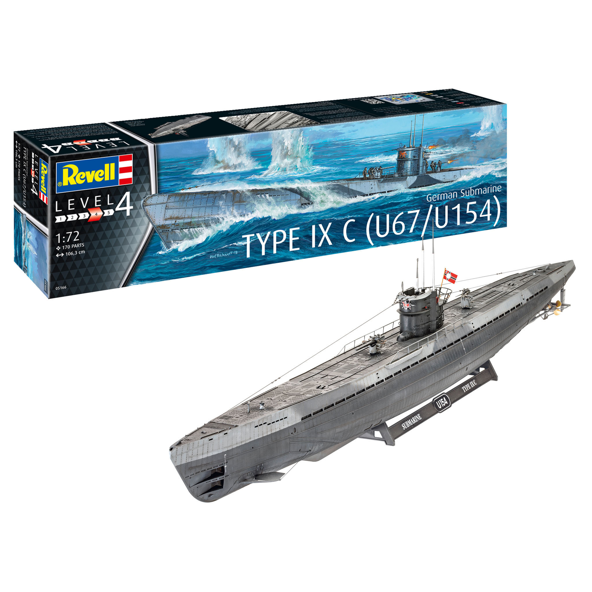 05166 Revell 1/72 German Type IX C submarine (early turret)