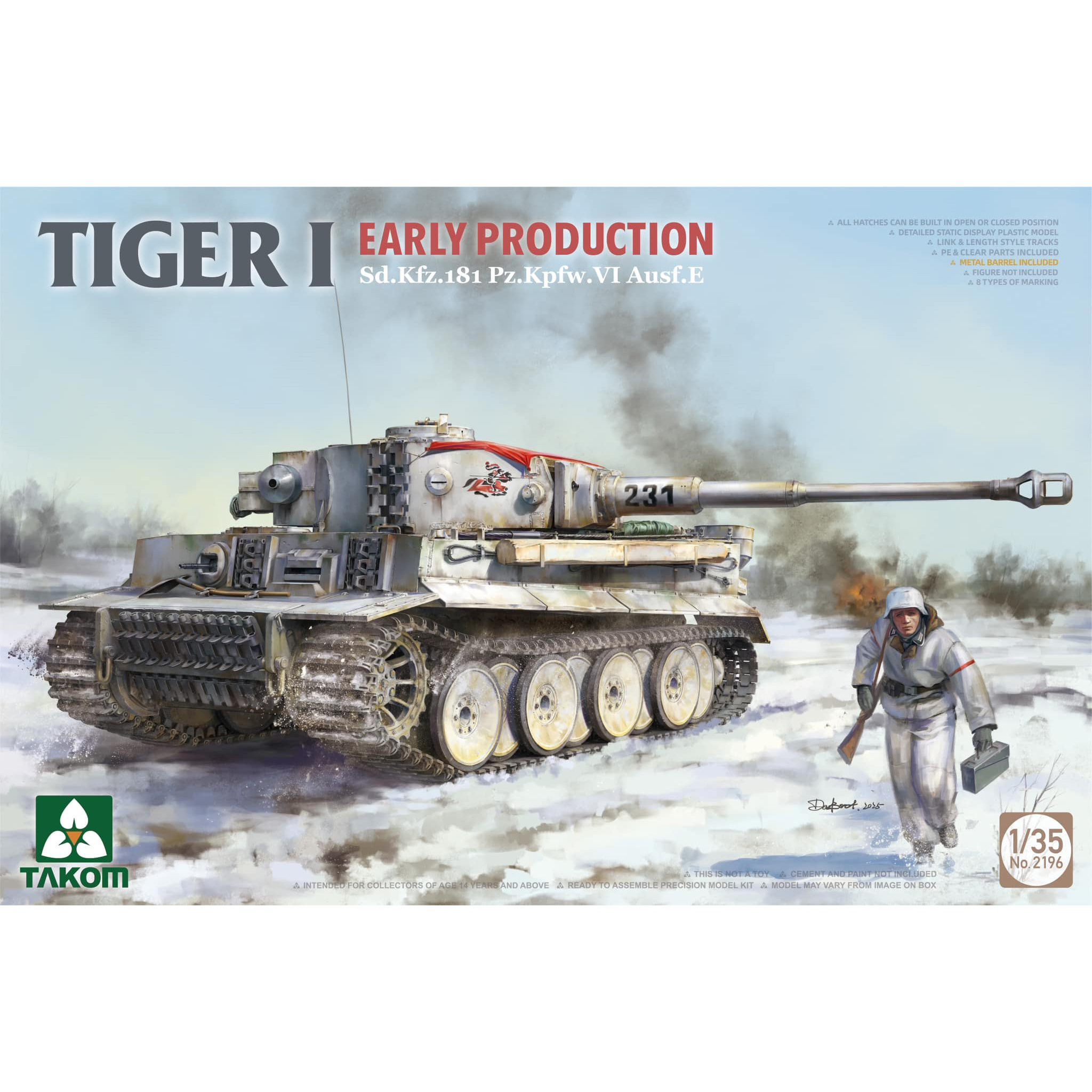 2196 Takom 1/35 Notмецкий тяжёлый танк Sd.Kfz.181 Pz.Kpfw.VI Ausf.E - Tiger I ранний