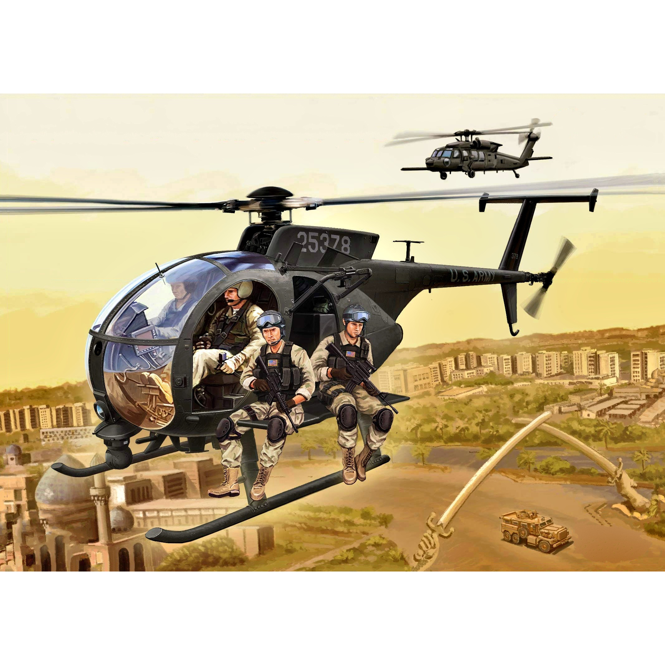 KH50002 ZIMI Model 1/35 Вертолёт AH-6M/MH-6M Little Bird